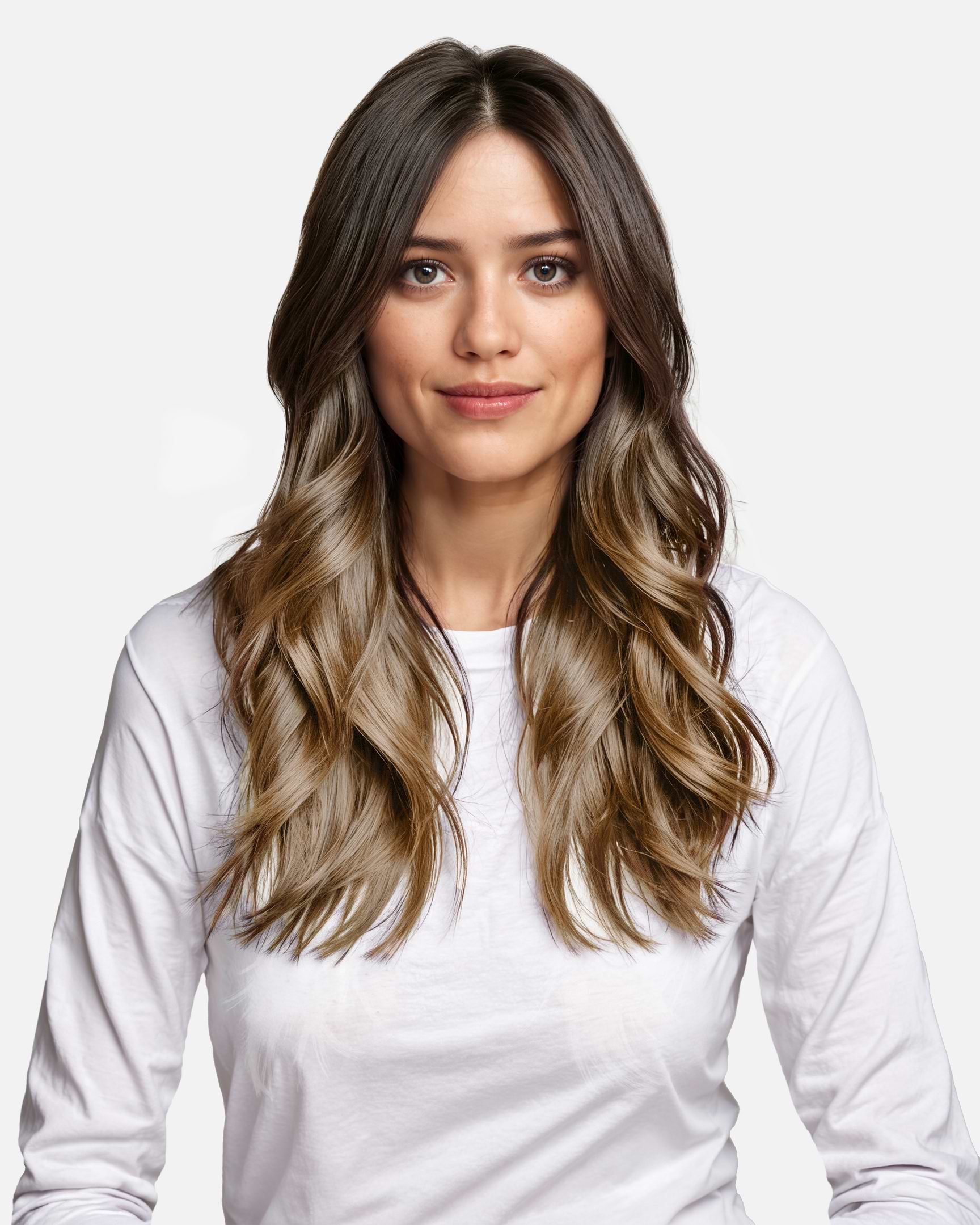 Occasion Tape Extensions 40 cm - Straight - Classic Tape 4 cm - 8 Pieces - Brown Ash Ombre - Rapunzel of Sweden - Image 2