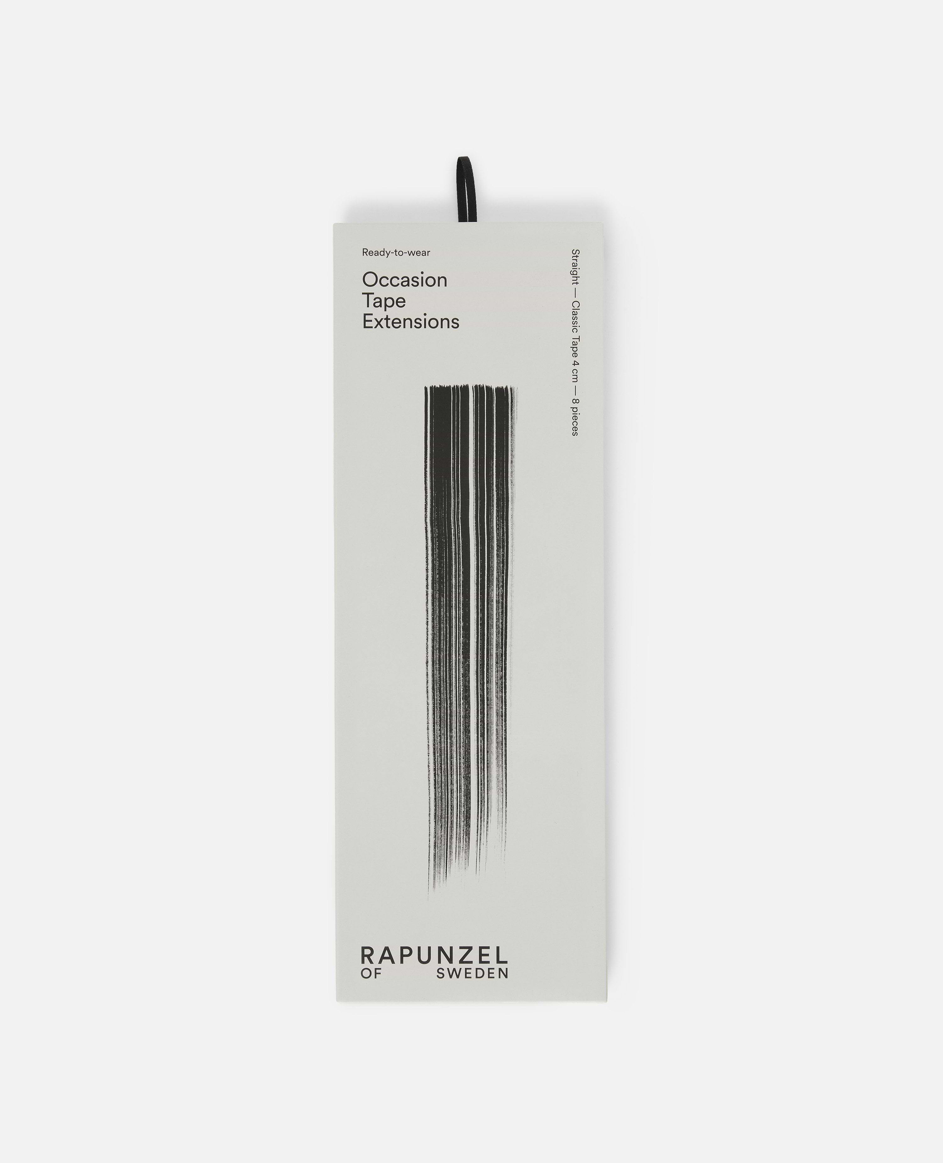 Occasion Tape Extensions 50 cm - Straight - Classic Tape 4 cm - 8 Pieces - Black Brown - Rapunzel of Sweden - Image 6