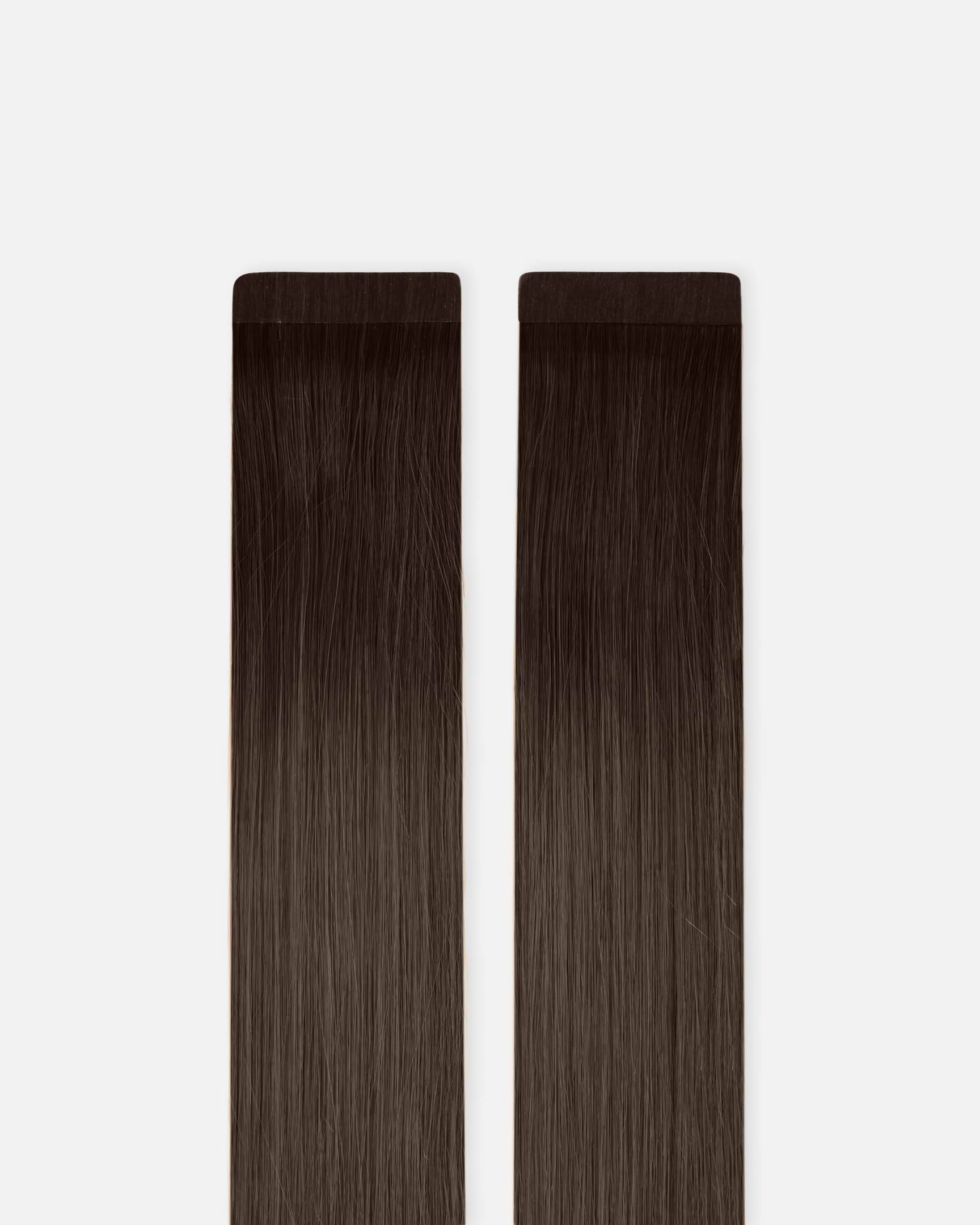 Occasion Tape Extensions 50 cm - Straight - Classic Tape 4 cm - 8 Pieces - Chocolate Brown - Rapunzel of Sweden - Image 4