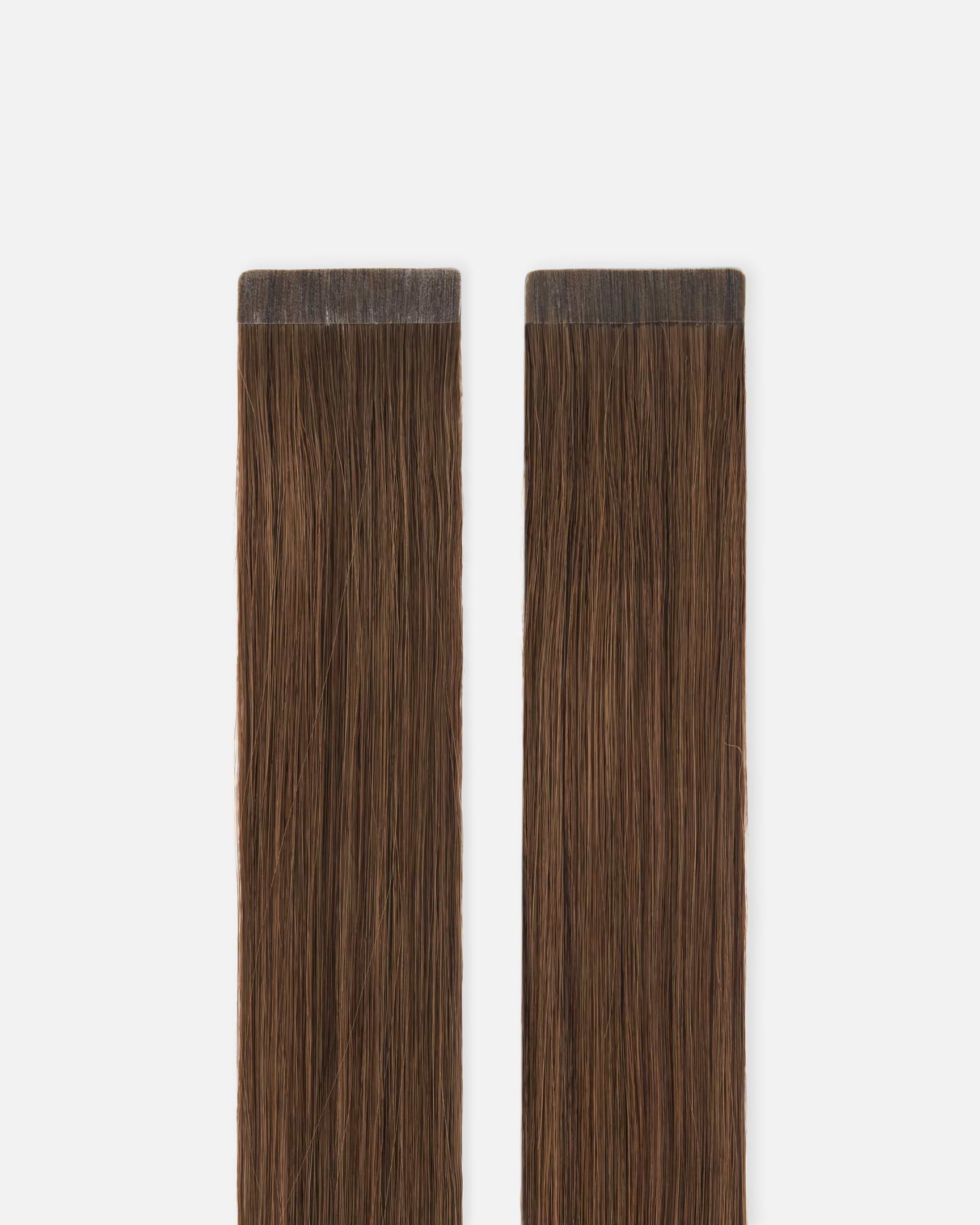 Premium Tape Extensions 40 cm - Straight - Classic Tape 4 cm - 8 Pieces - Dark Brown - Rapunzel of Sweden - Image 3