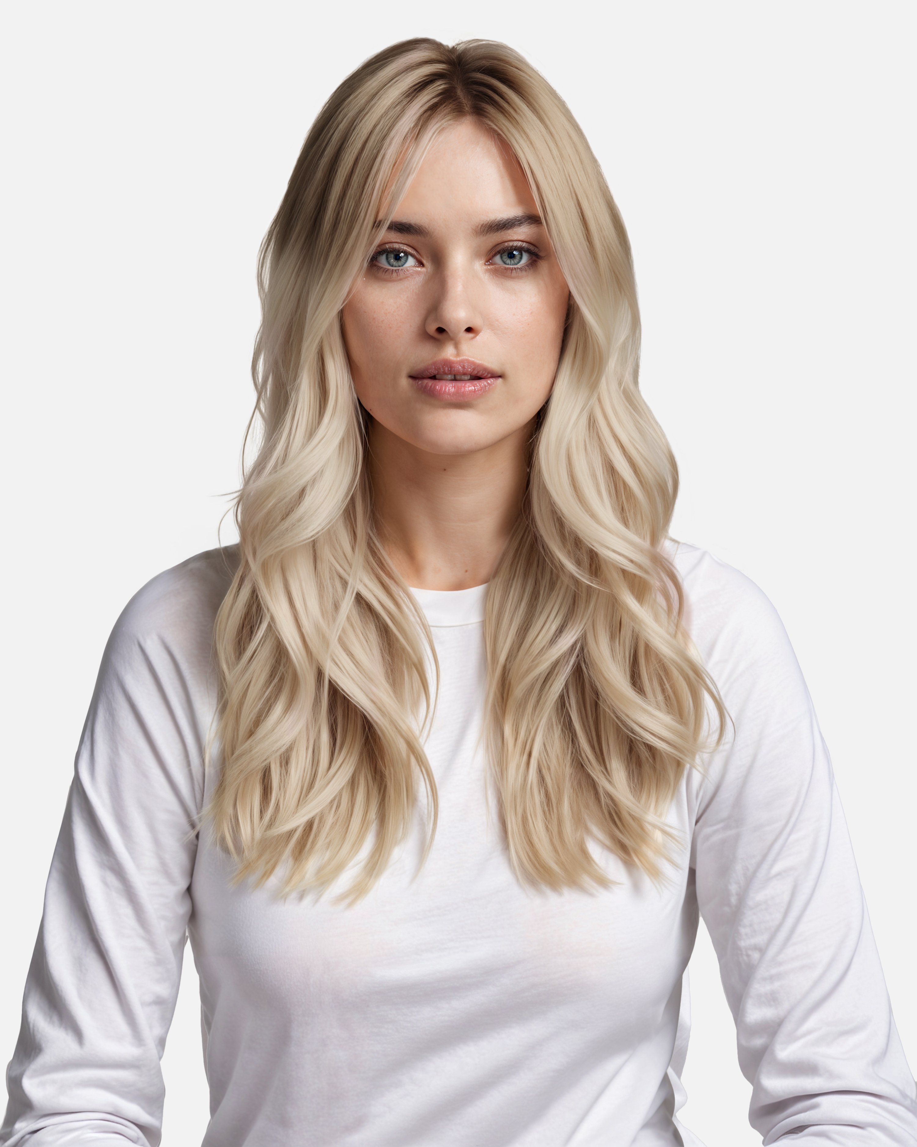 Premium Tape Extensions 40 cm - Straight - Classic Tape 4 cm - 8 Pieces - Dark Cool Blonde ColorMelt - Rapunzel of Sweden - Image 2