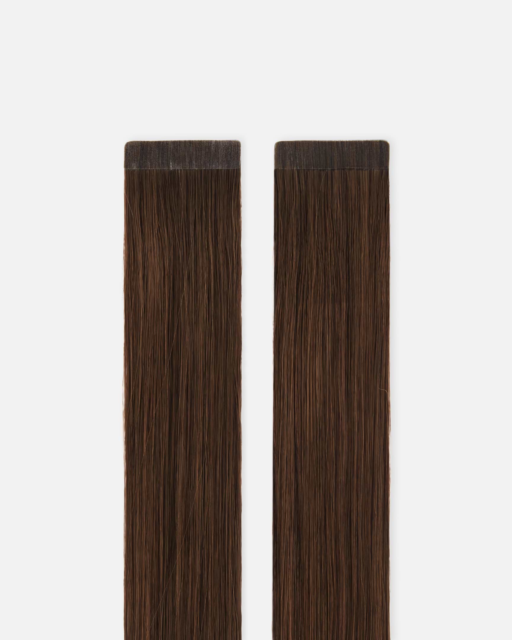 Premium Tape Extensions 40 cm - Straight - Classic Tape 4 cm - 8 Pieces - Chocolate Brown - Rapunzel of Sweden - Image 4