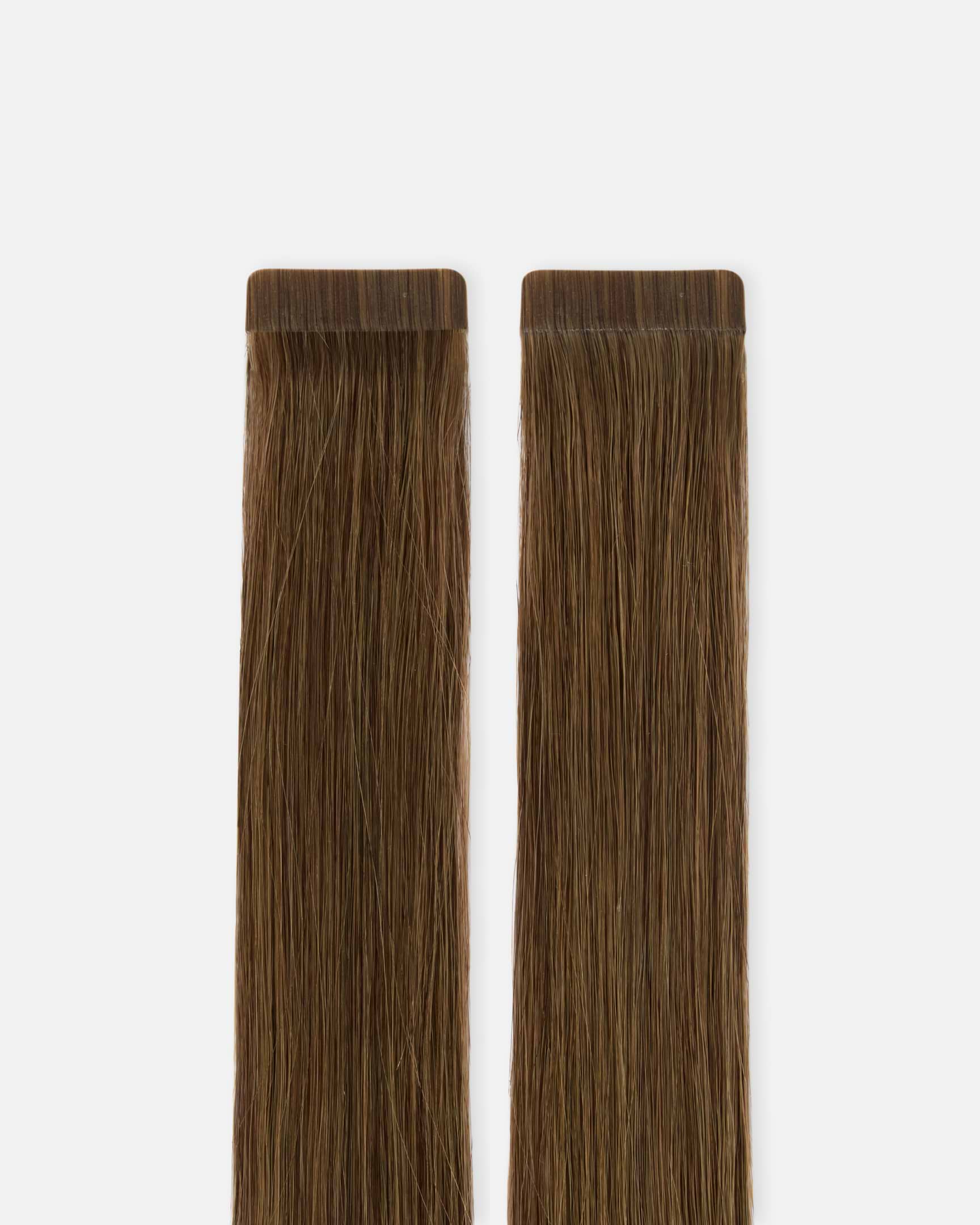 Premium Tape Extensions 50 cm - Straight - Classic Tape 4 cm - 8 Pieces - Brown - Rapunzel of Sweden - Image 2
