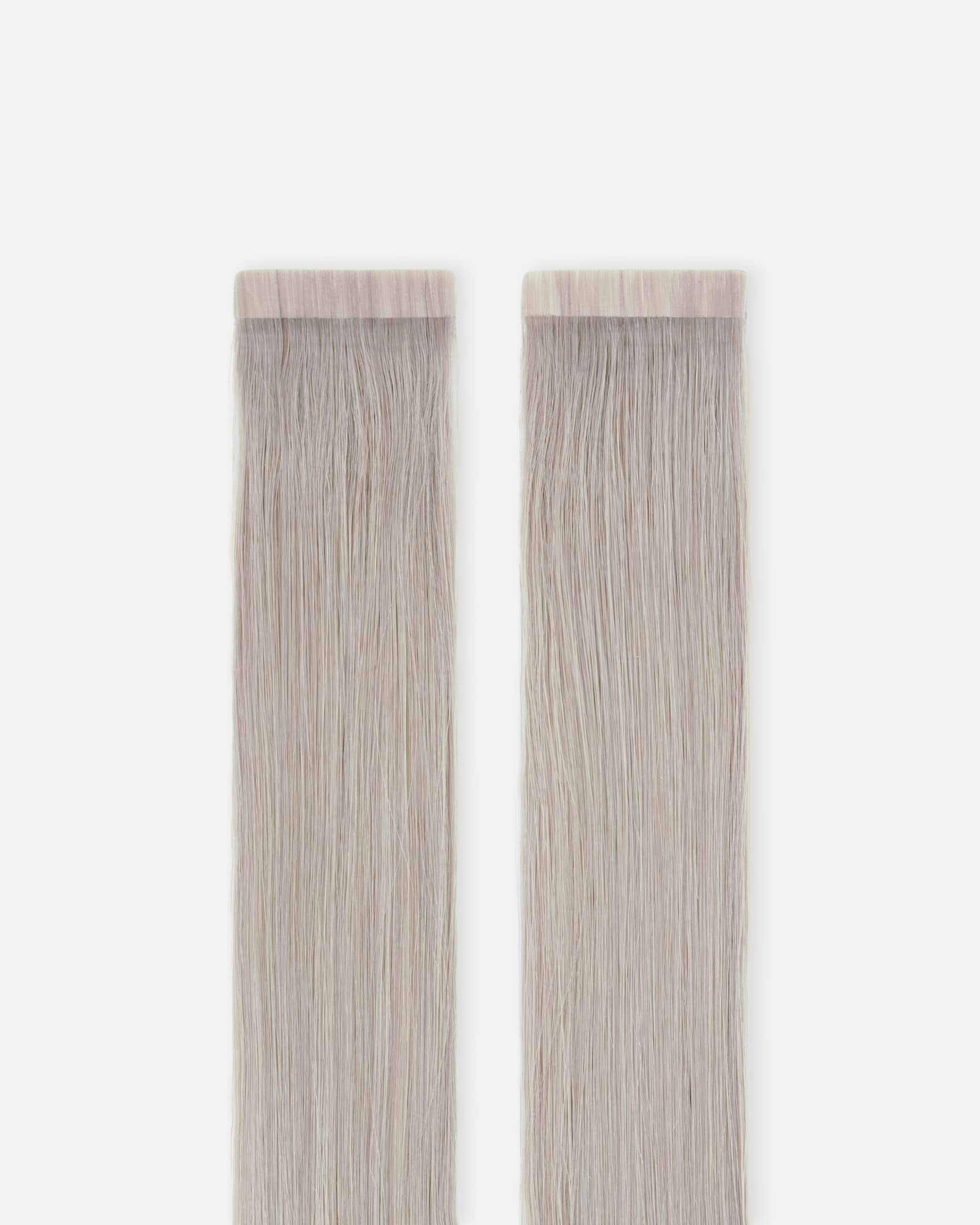 Premium Tape Extensions 50 cm - Straight - Classic Tape 4 cm - 8 Pieces - Grey - Rapunzel of Sweden - Image 2