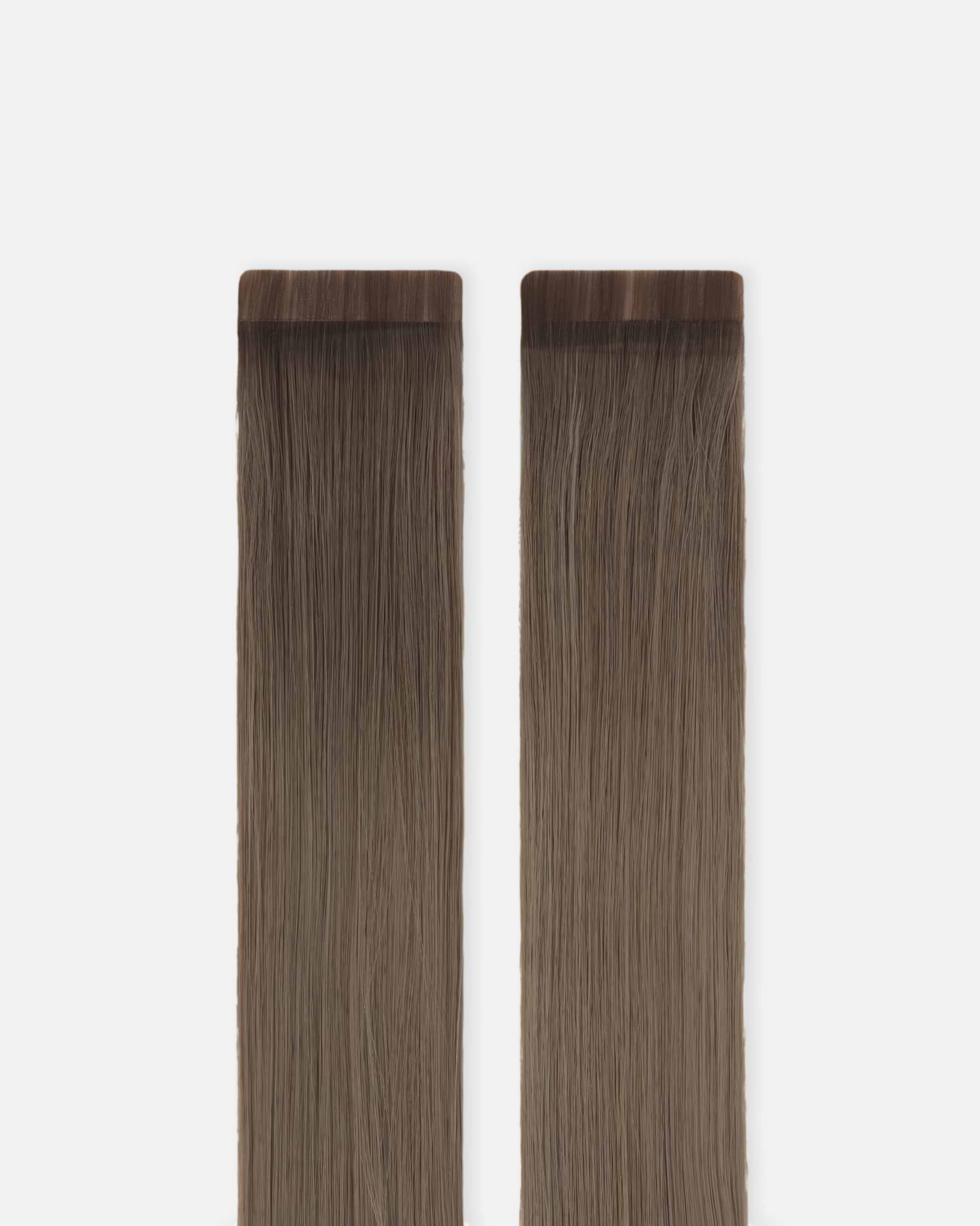 Premium Tape Extensions 50 cm - Straight - Classic Tape 4 cm - 8 Pieces - Dark Ash Brown - Rapunzel of Sweden - Image 4