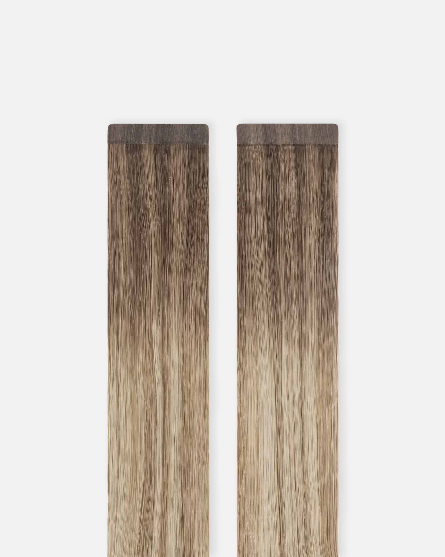 Premium Tape Extensions 50 cm - Straight - Classic Tape 4 cm - 8 Pieces - Brown Ash Blonde Balayage - Rapunzel of Sweden - Image 5