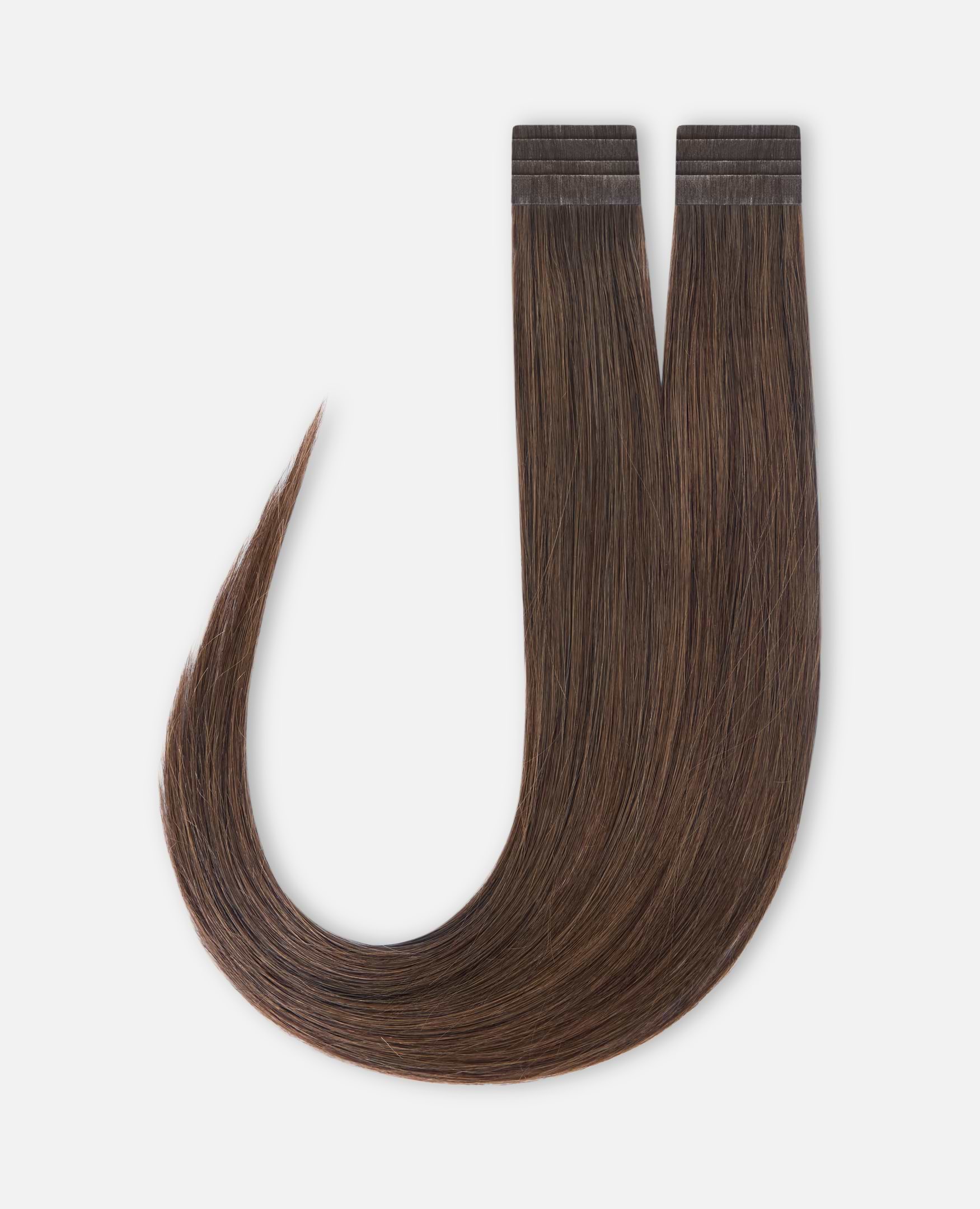 Premium Tape Extensions 50 cm - Straight - Classic Tape 4 cm - 8 Pieces - Chocolate Brown - Rapunzel of Sweden - Image 2