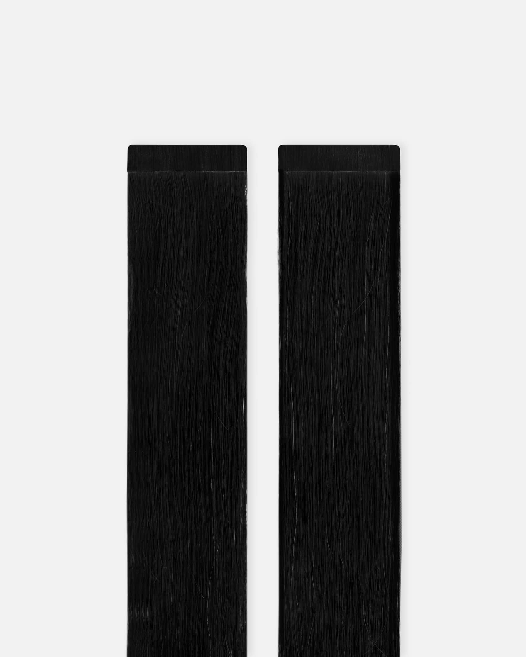 Premium Tape Extensions 50 cm - Straight - Classic Tape 4 cm - 8 Pieces - Black - Rapunzel of Sweden - Image 2