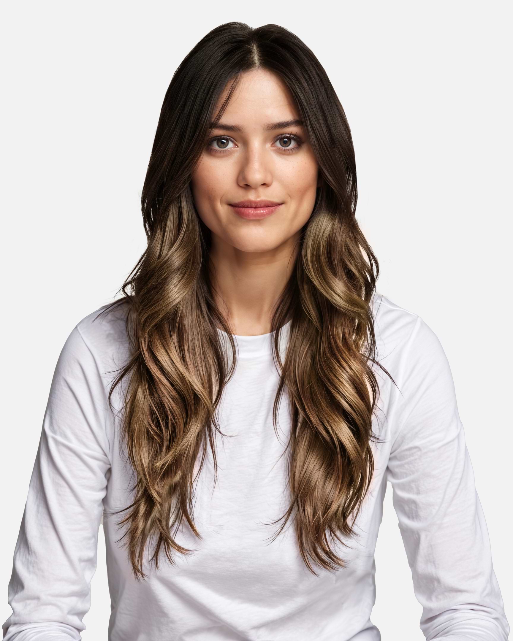 Premium Tape Extensions 50 cm - Straight - Classic Tape 4 cm - 8 Pieces - Chocolate Brown Ombre - Rapunzel of Sweden - Image 2