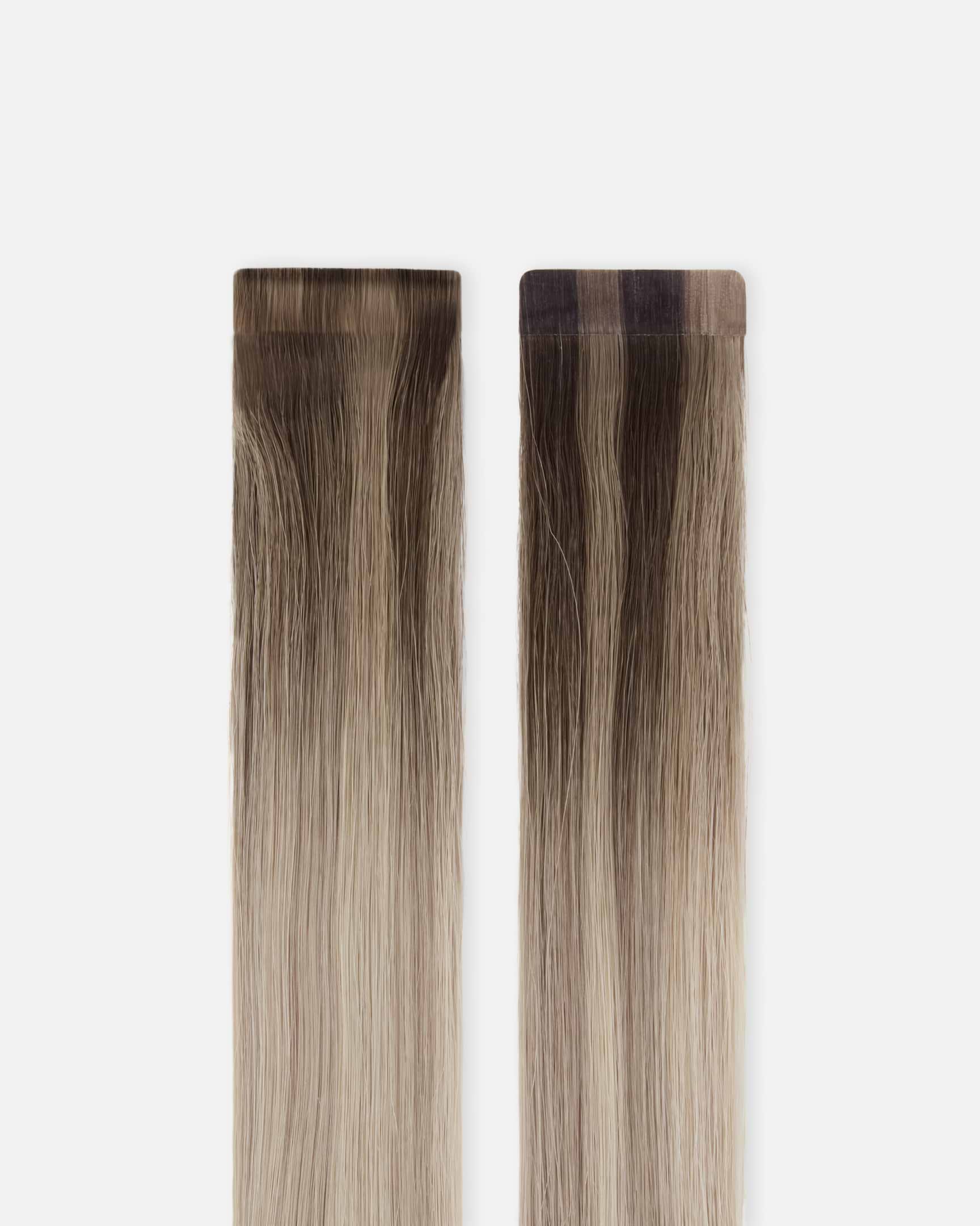 Premium Tape Extensions 30 cm - Straight - Mixed Tapes 3 cm - 8 Pieces - Dark Ashy Blonde Balayage - Rapunzel of Sweden - Image 4