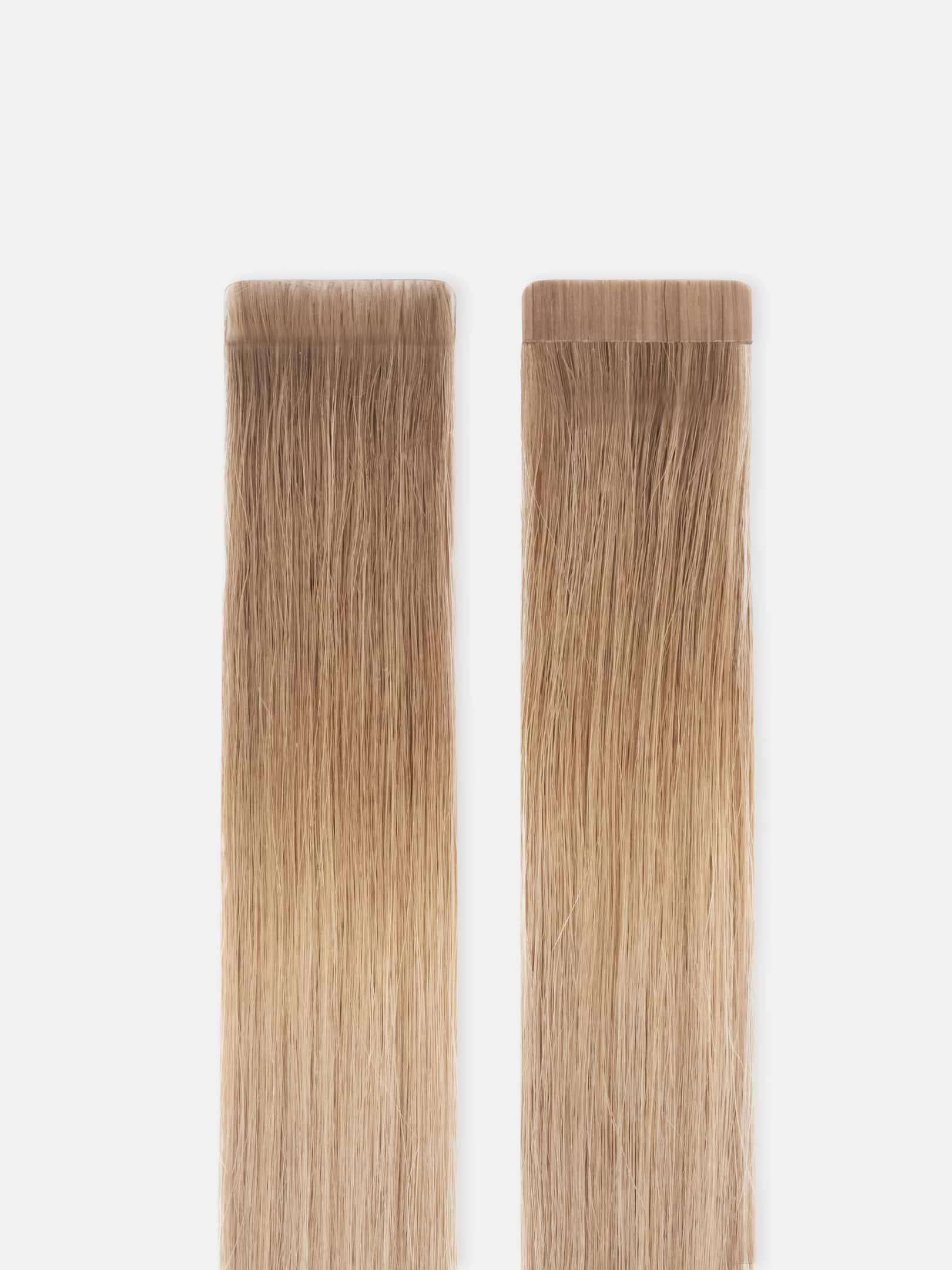 Premium Tape Extensions 30 cm - Straight - Mixed Tapes 3 cm - 8 Pieces - Champagne Blonde Balayage - Rapunzel of Sweden - Image 4