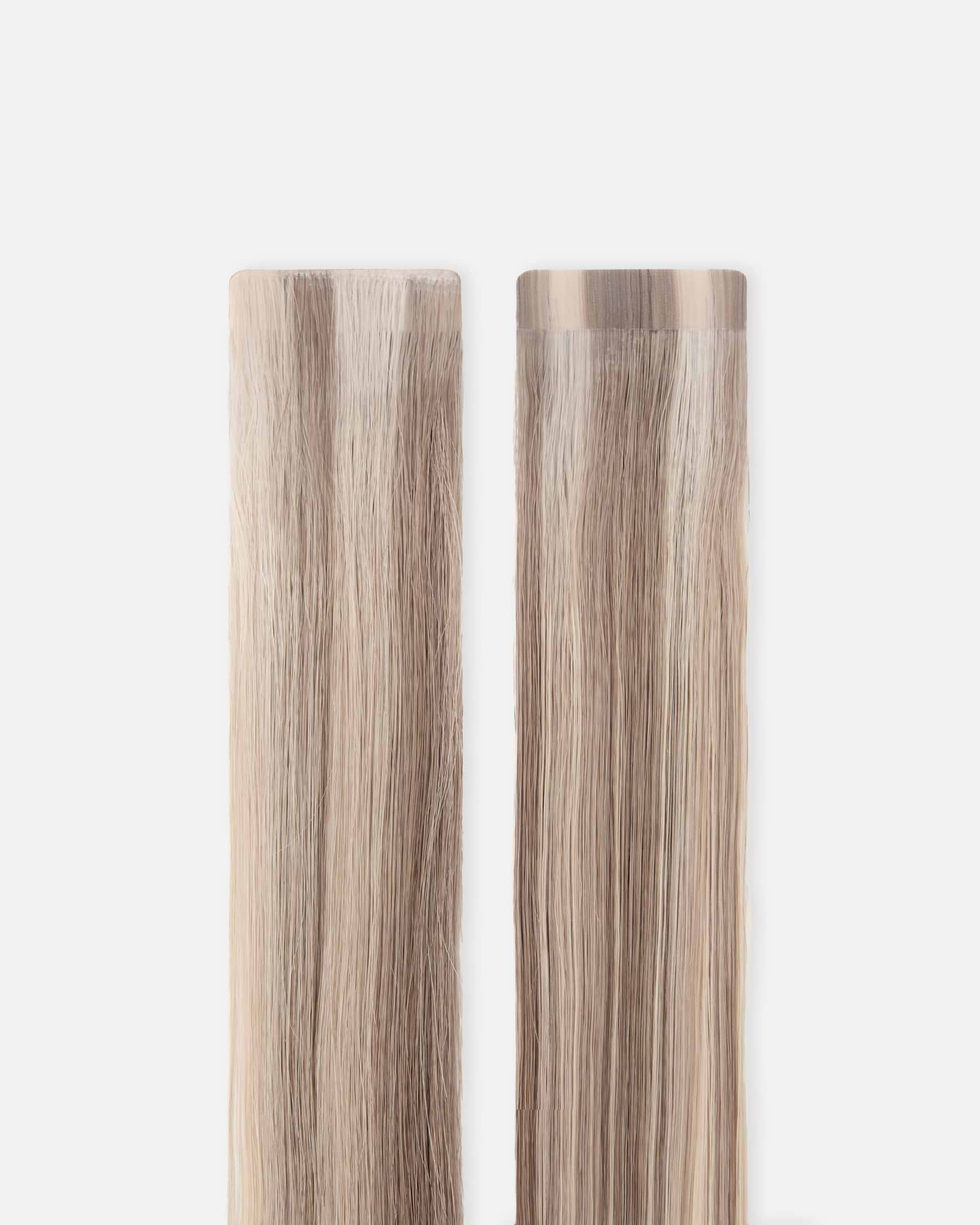 Premium Tape Extensions 30 cm - Straight - Mixed Tapes 3 cm - 8 Pieces - Cendre Ash Blonde Mix - Rapunzel of Sweden - Image 2