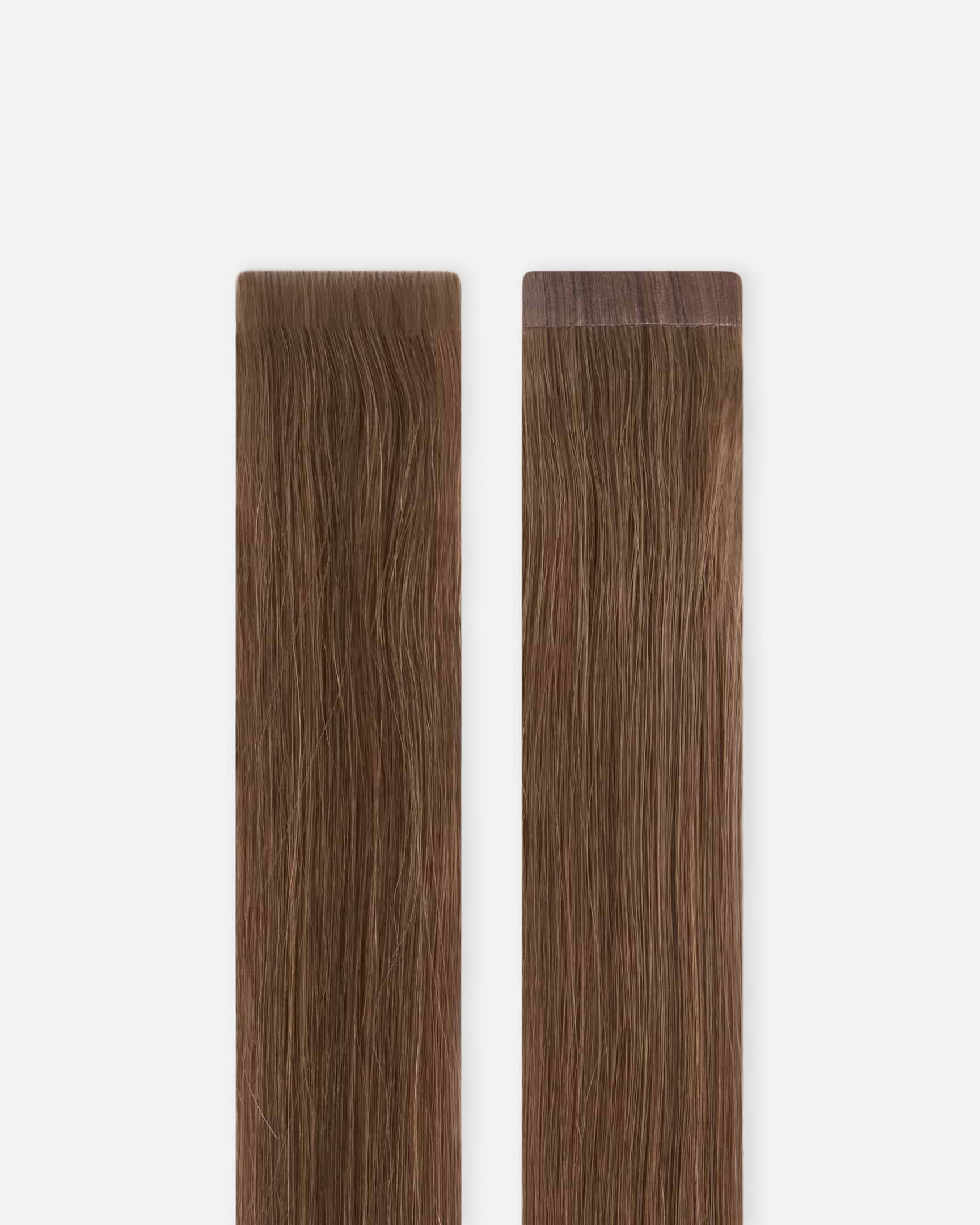 Premium Tape Extensions 30 cm - Straight - Mixed Tapes 3 cm - 8 Pieces - Dark Brown - Rapunzel of Sweden - Image 2