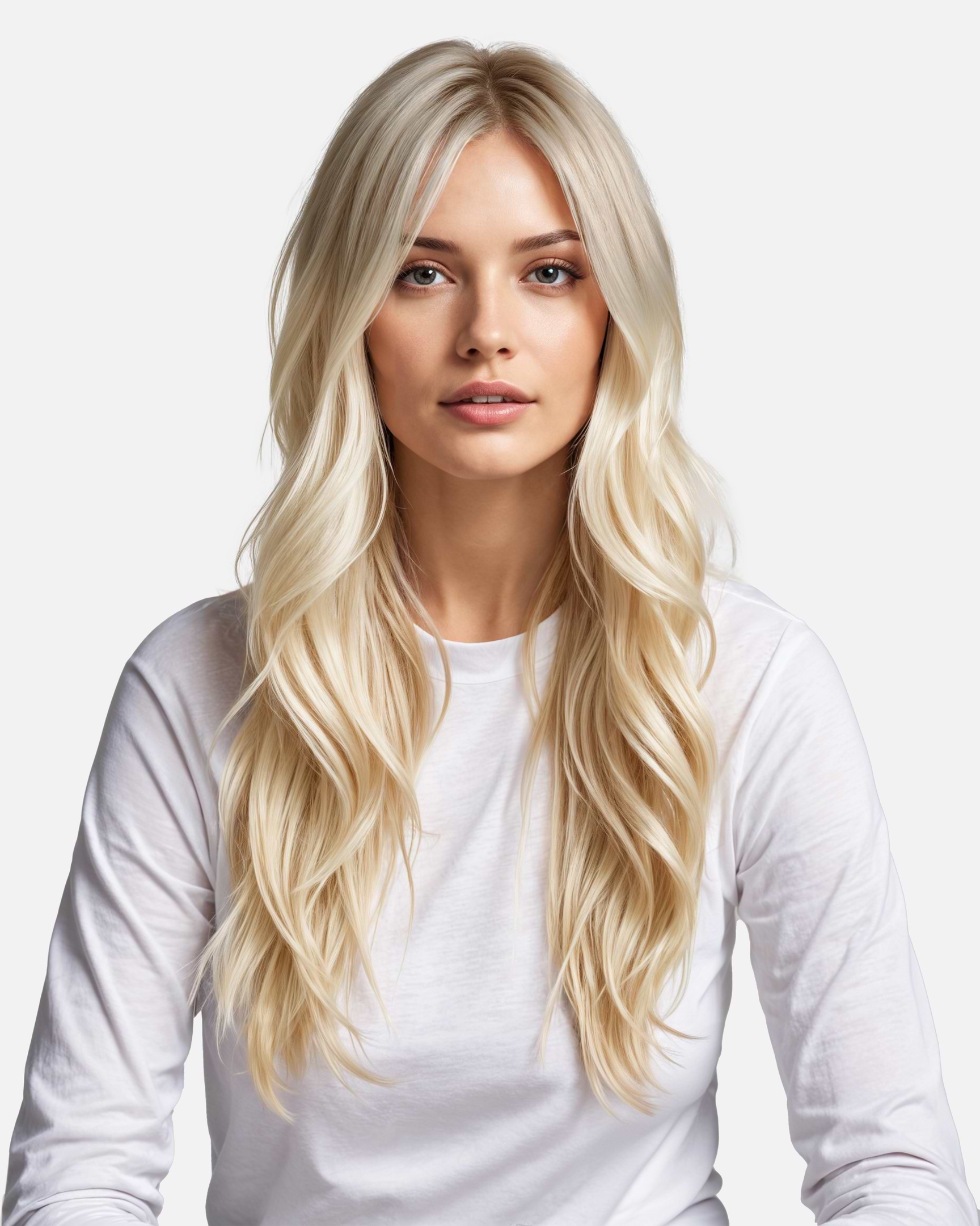 Premium Tape Extensions 50 cm - Straight - Mixed Tapes 3 cm - 8 Pieces - Cool Platinum Blonde Balayage - Rapunzel of Sweden - Image 2