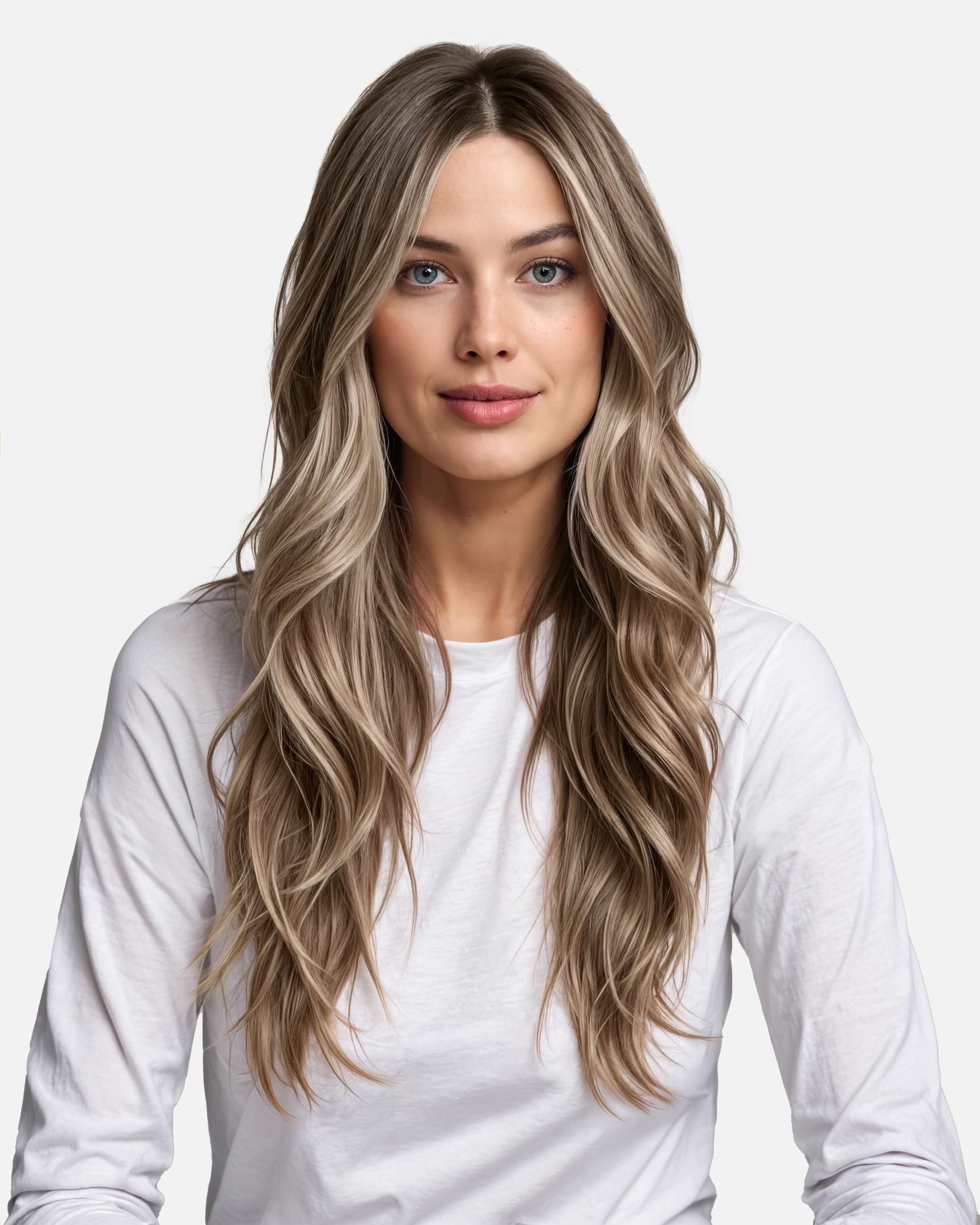 Premium Tape Extensions 50 cm - Straight - Mixed Tapes 3 cm - 8 Pieces - Dark Ashy Blonde Balayage - Rapunzel of Sweden - Image 2