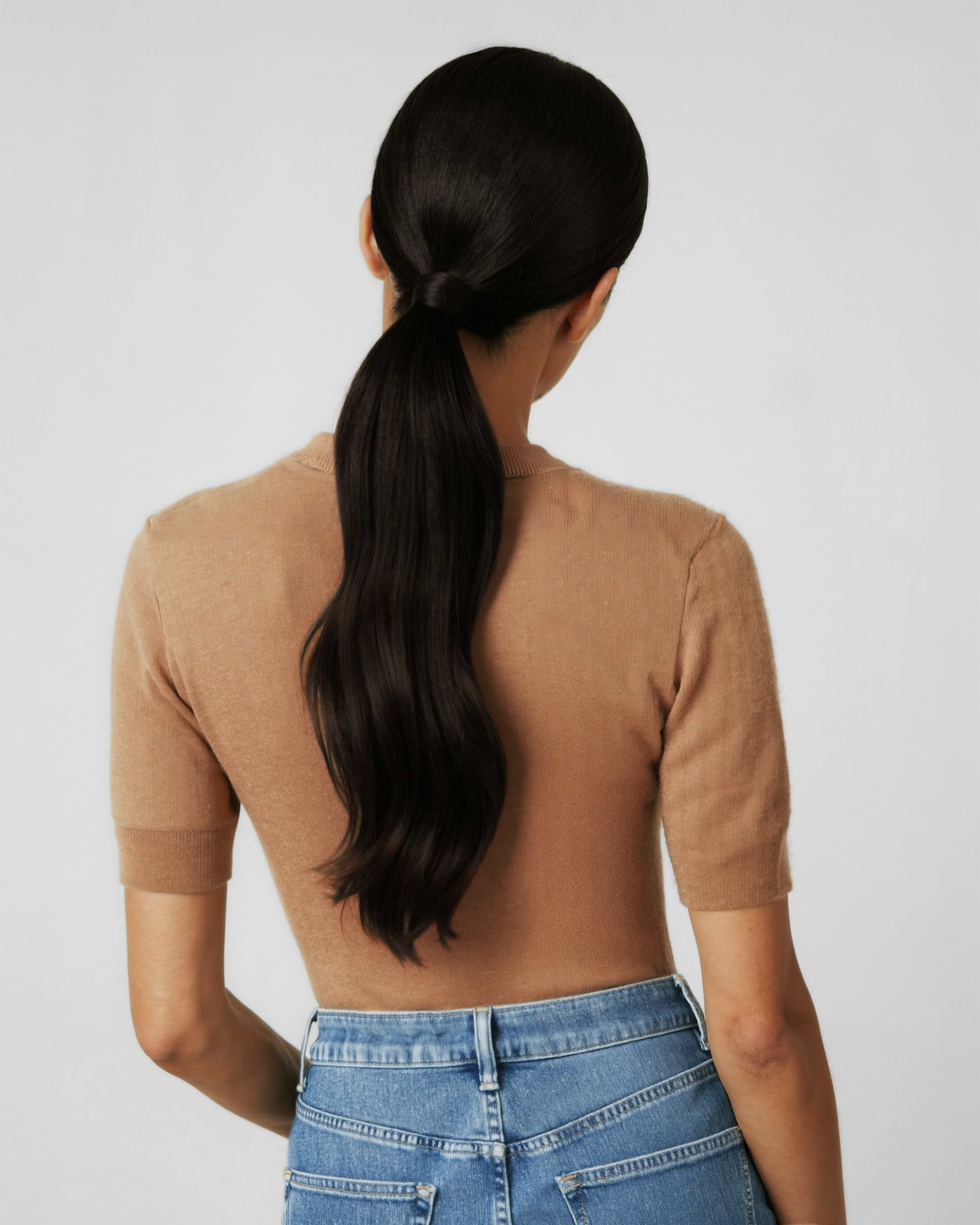 Ponytail 50 cm - Straight - Ponytail - Medium Volume - Black Brown - Rapunzel of Sweden - Image 2