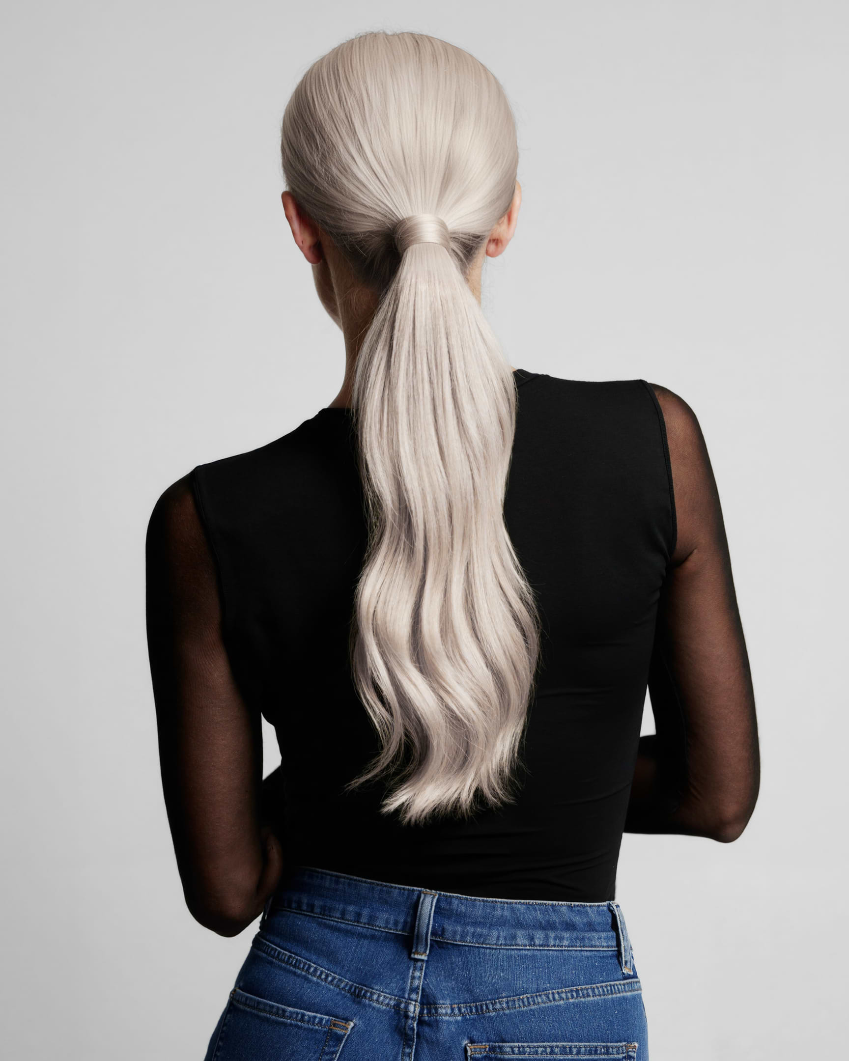 Ponytail 50 cm - Straight - Ponytail - Medium Volume - Grey - Rapunzel of Sweden - Image 2