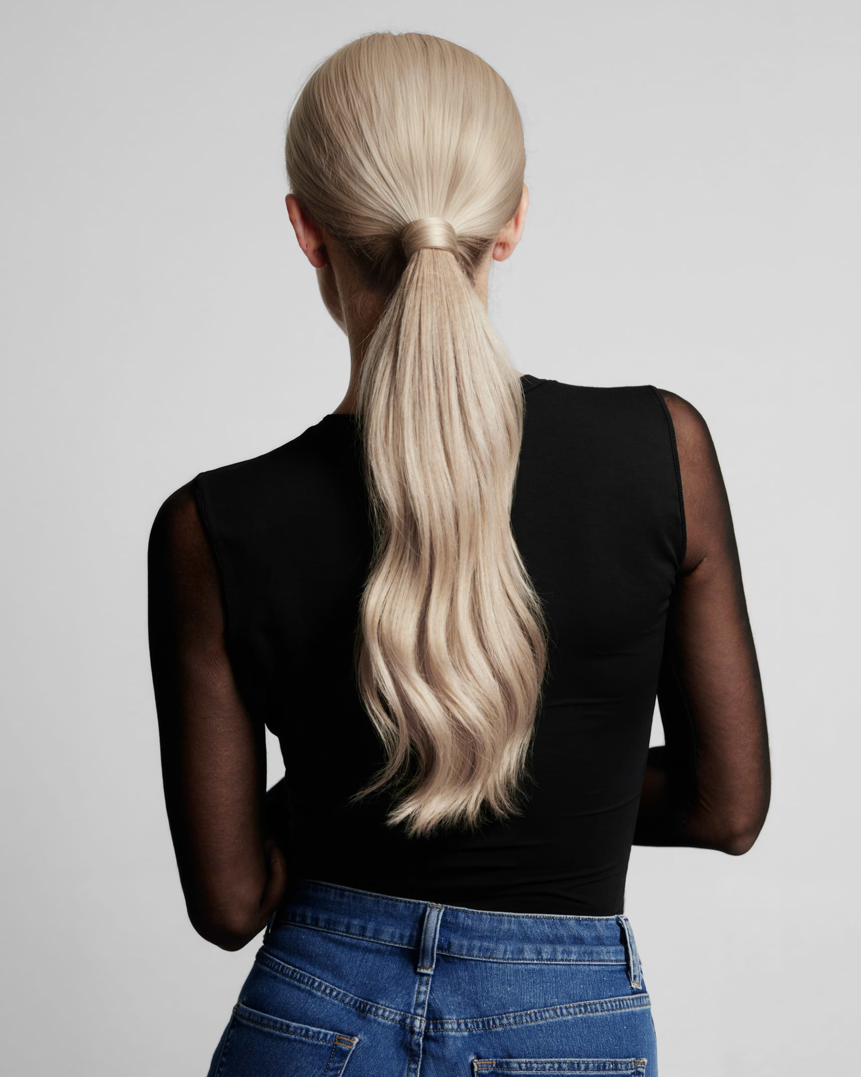 Ponytail 50 cm - Straight - Ponytail - Medium Volume - Cendre Ash Blonde Mix - Rapunzel of Sweden - Image 2