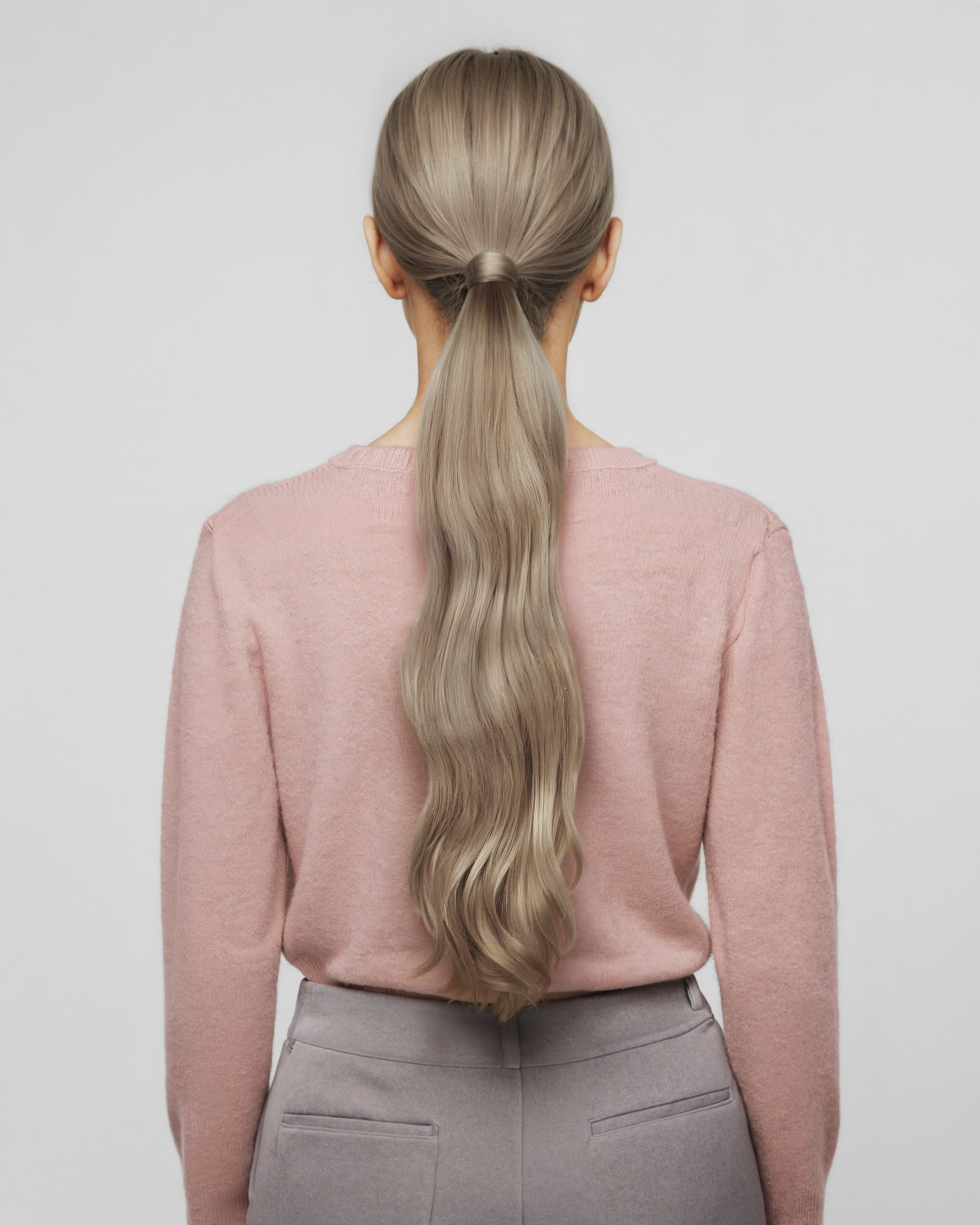 Ponytail 60 cm - Straight - Ponytail - Medium Volume - Dark Ashy Blonde Balayage - Rapunzel of Sweden - Image 2