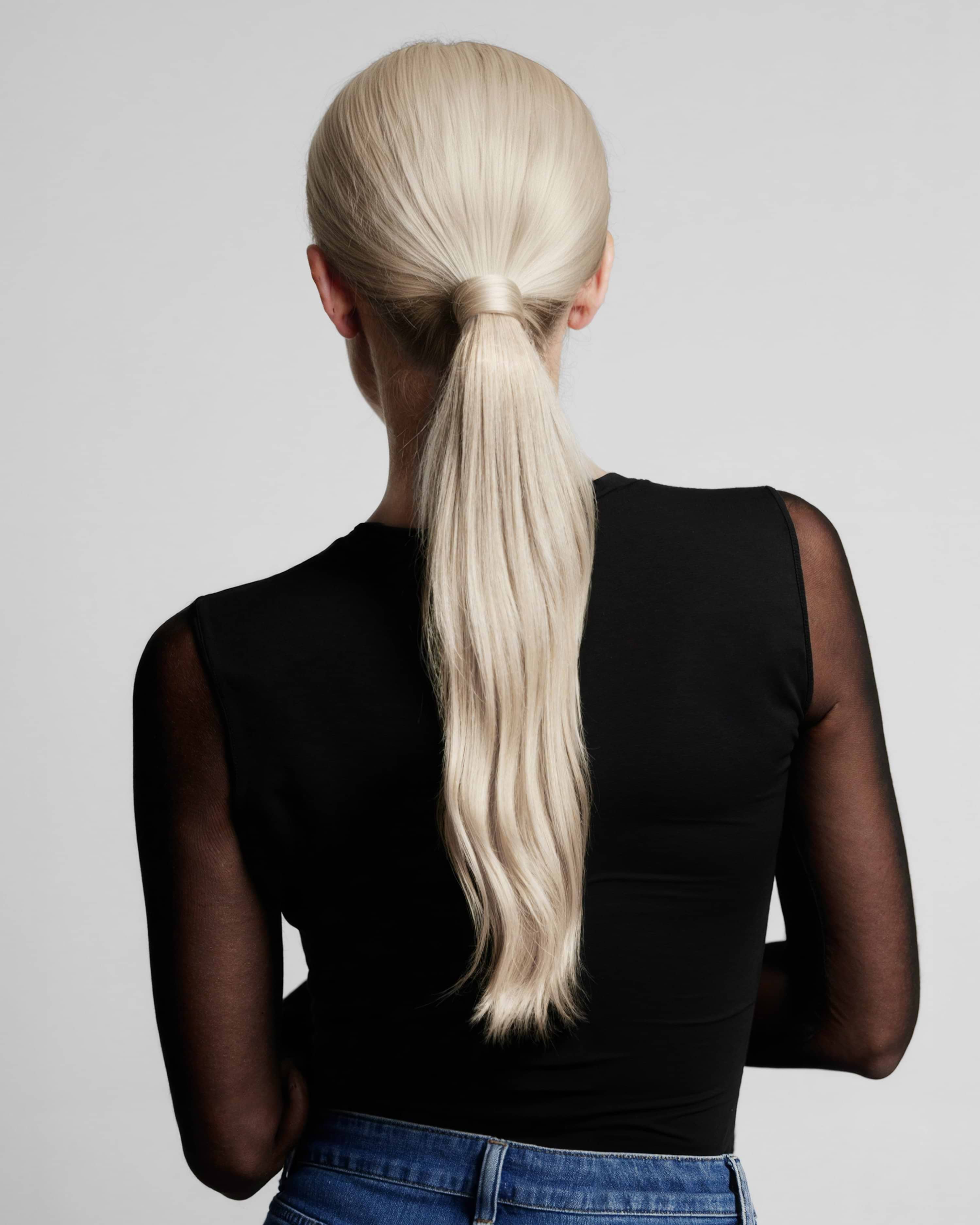Ponytail 50 cm - Straight - Ponytail - Light Volume - Light Grey - Rapunzel of Sweden - Image 2