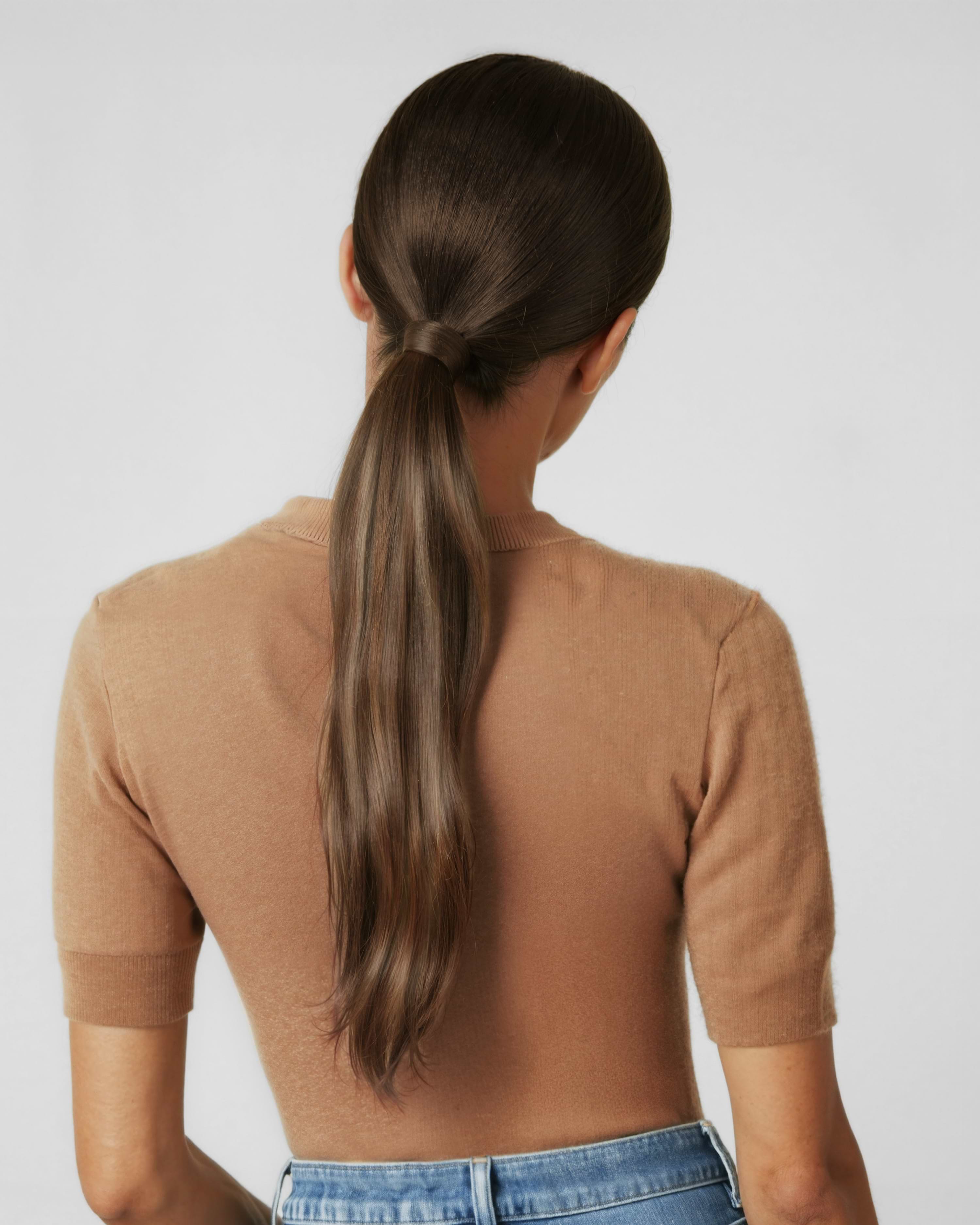 Ponytail 50 cm - Straight - Ponytail - Light Volume - Hazelnut Caramel Balayage - Rapunzel of Sweden - Image 3