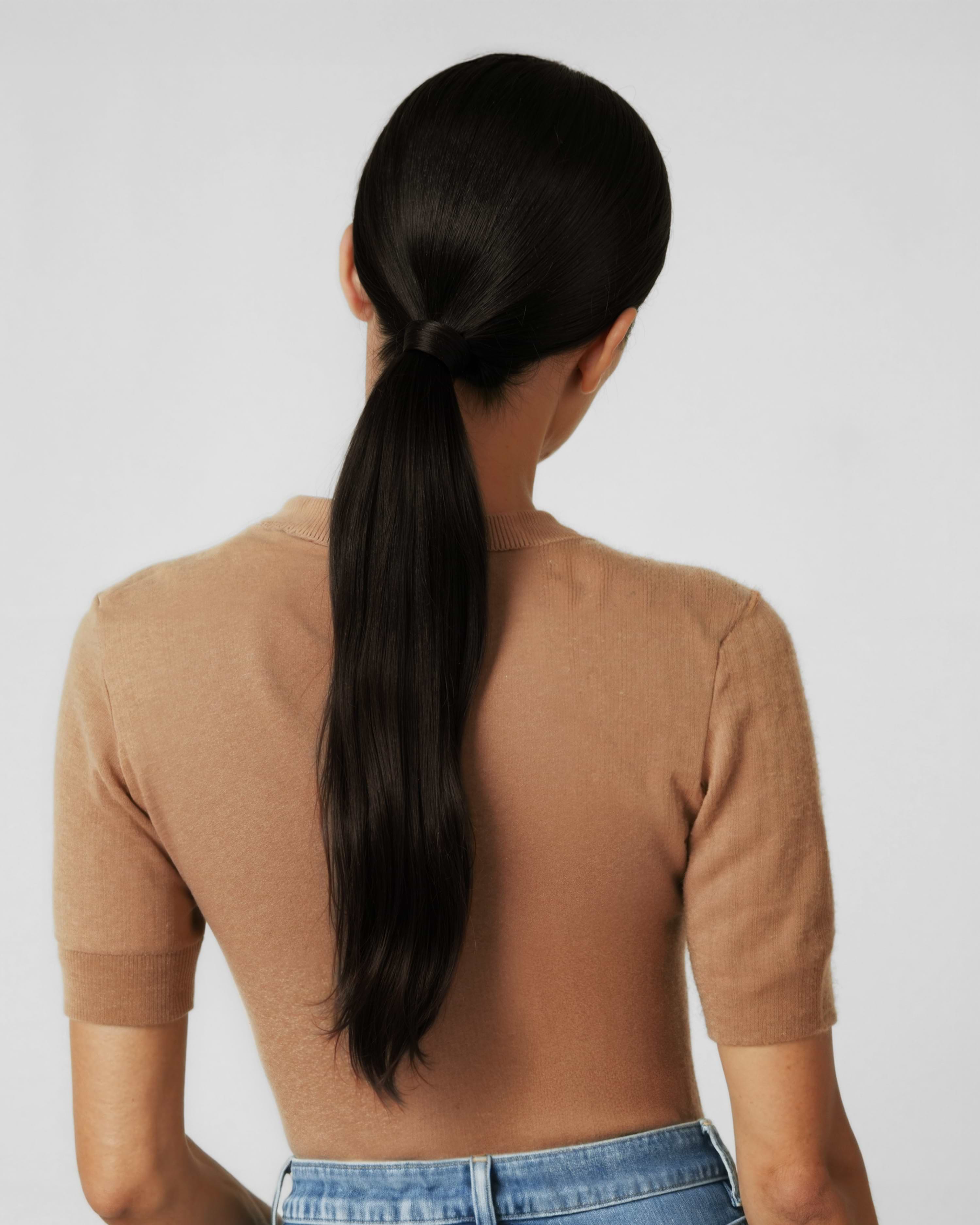 Ponytail 50 cm - Straight - Ponytail - Light Volume - Black Brown - Rapunzel of Sweden - Image 2