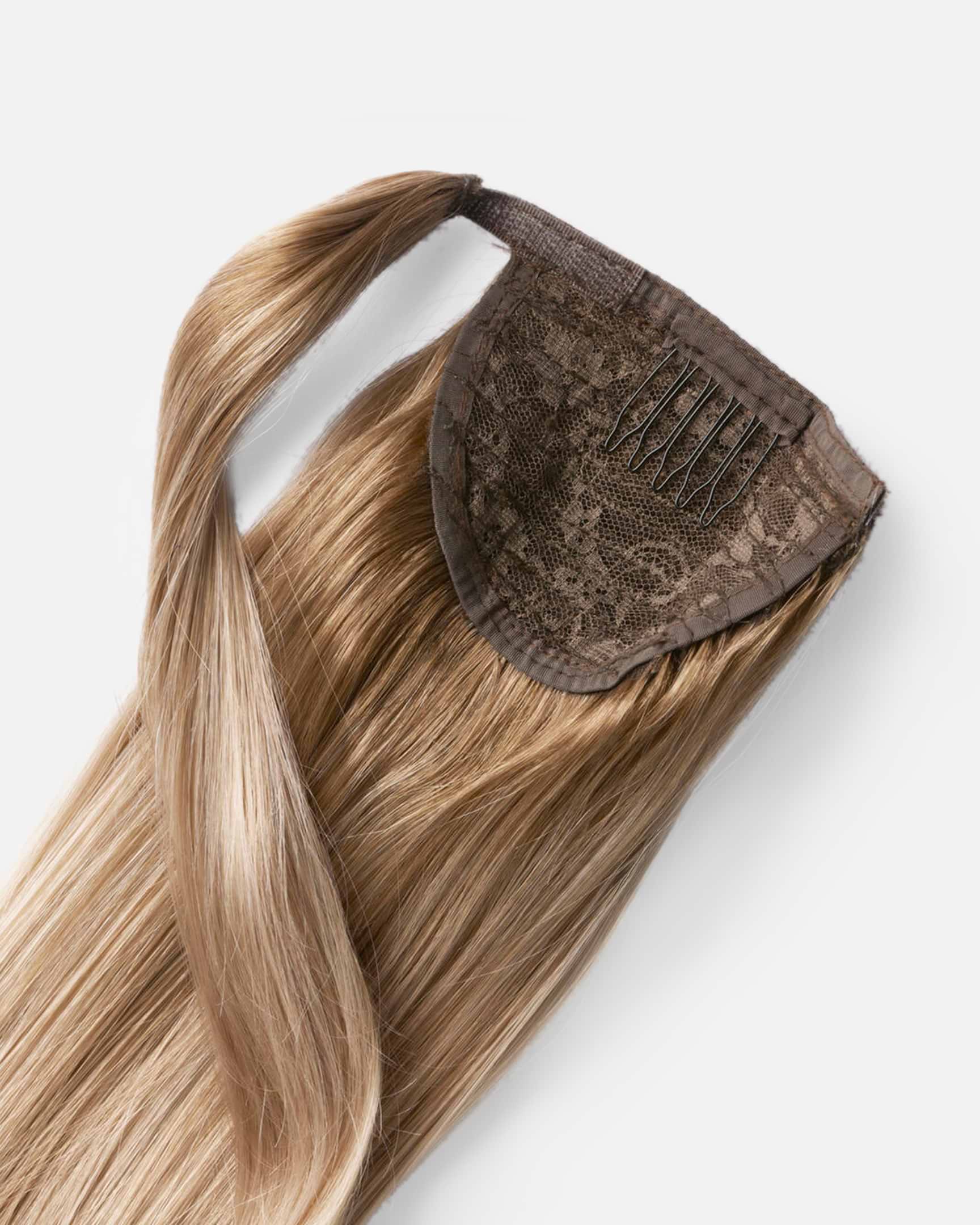 Vegan Ponytail 50 cm - Straight - Ponytail - Medium Volume - Brown Ash Blonde Balayage - Rapunzel of Sweden - Image 3