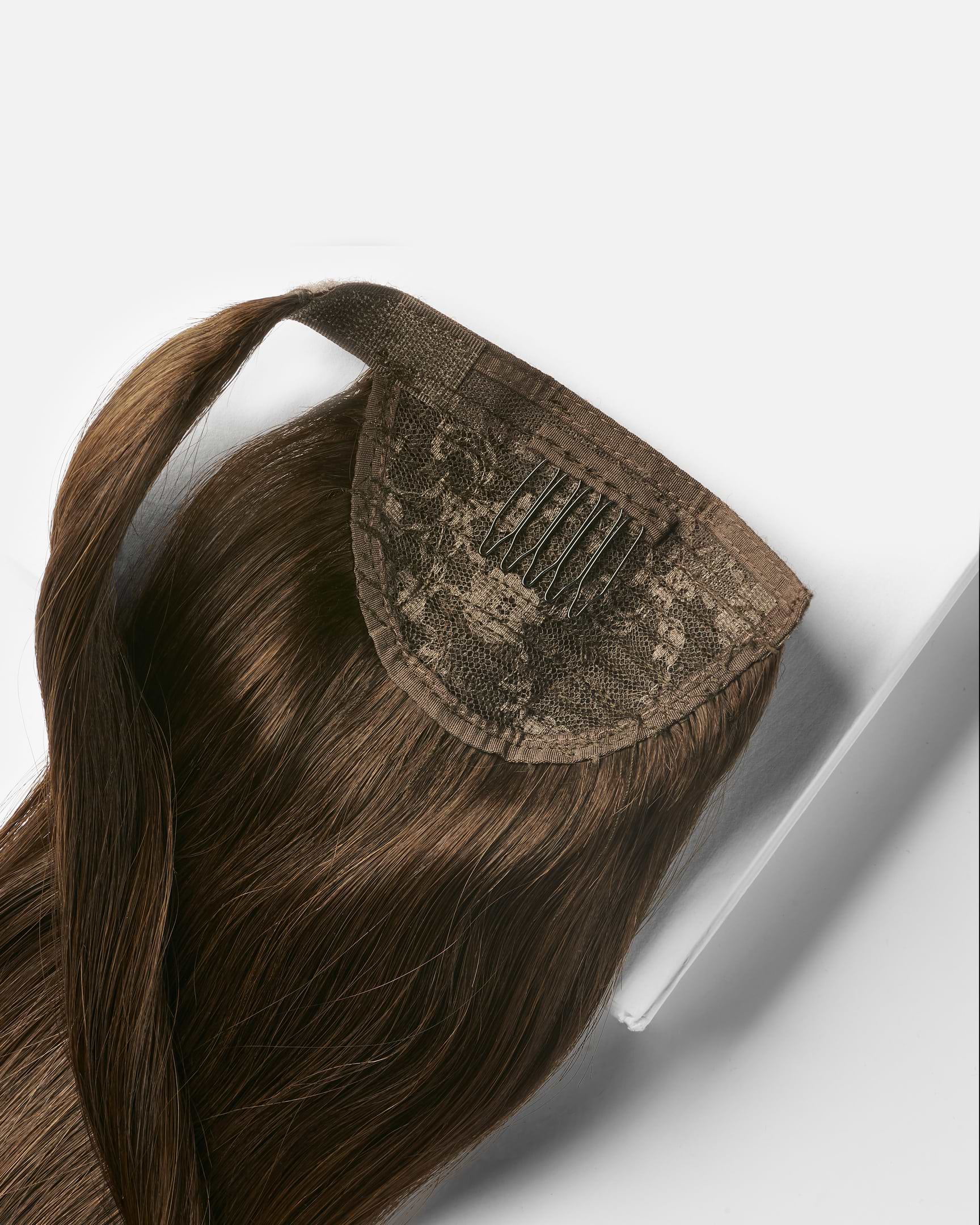 Vegan Ponytail 50 cm - Straight - Ponytail - Medium Volume - Chocolate Brown - Rapunzel of Sweden - Image 3