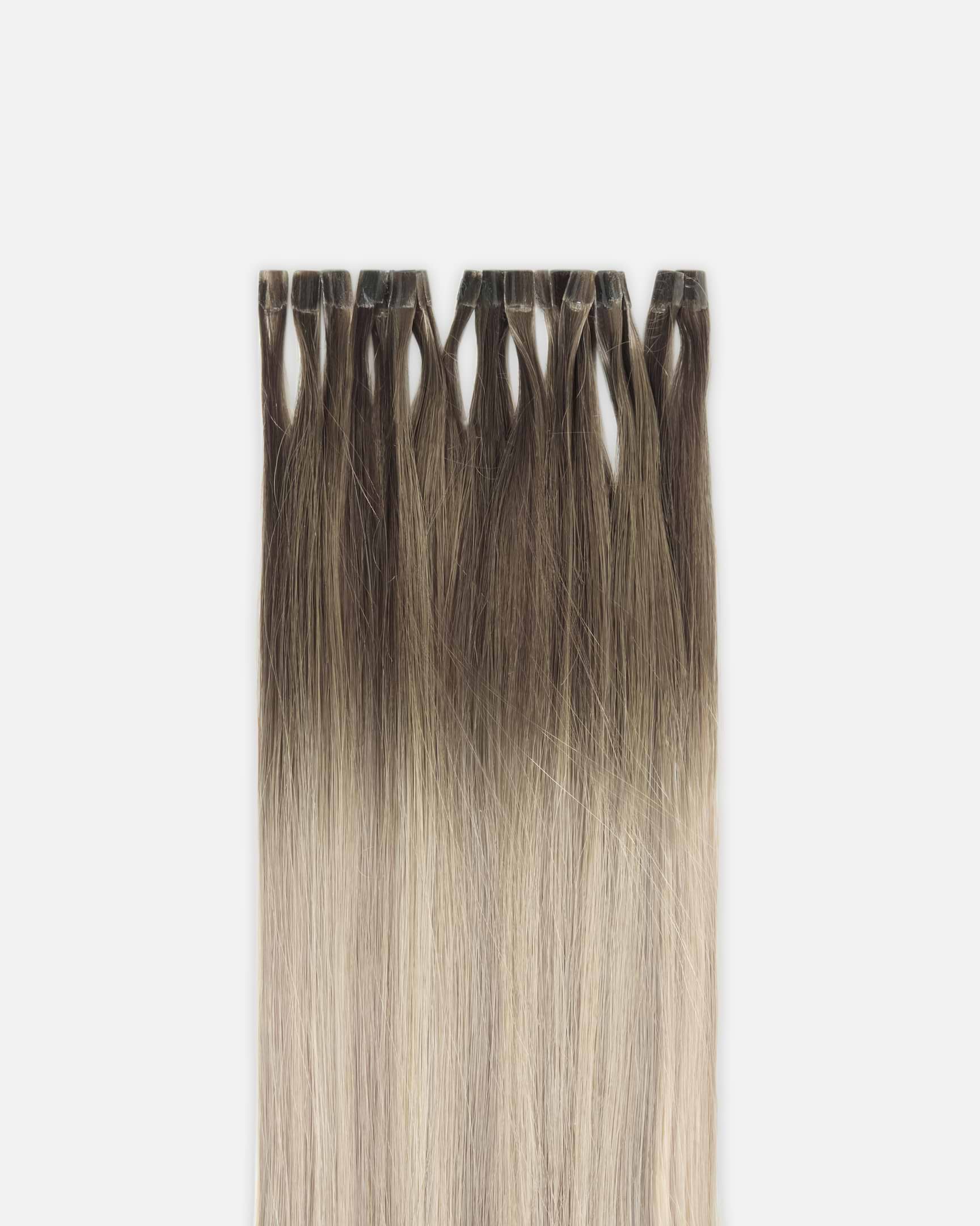 Premium Keratin Extensions 30 cm - Straight - U-tip - 20 Pieces - Dark Ashy Blonde Balayage - Rapunzel of Sweden - Image 2