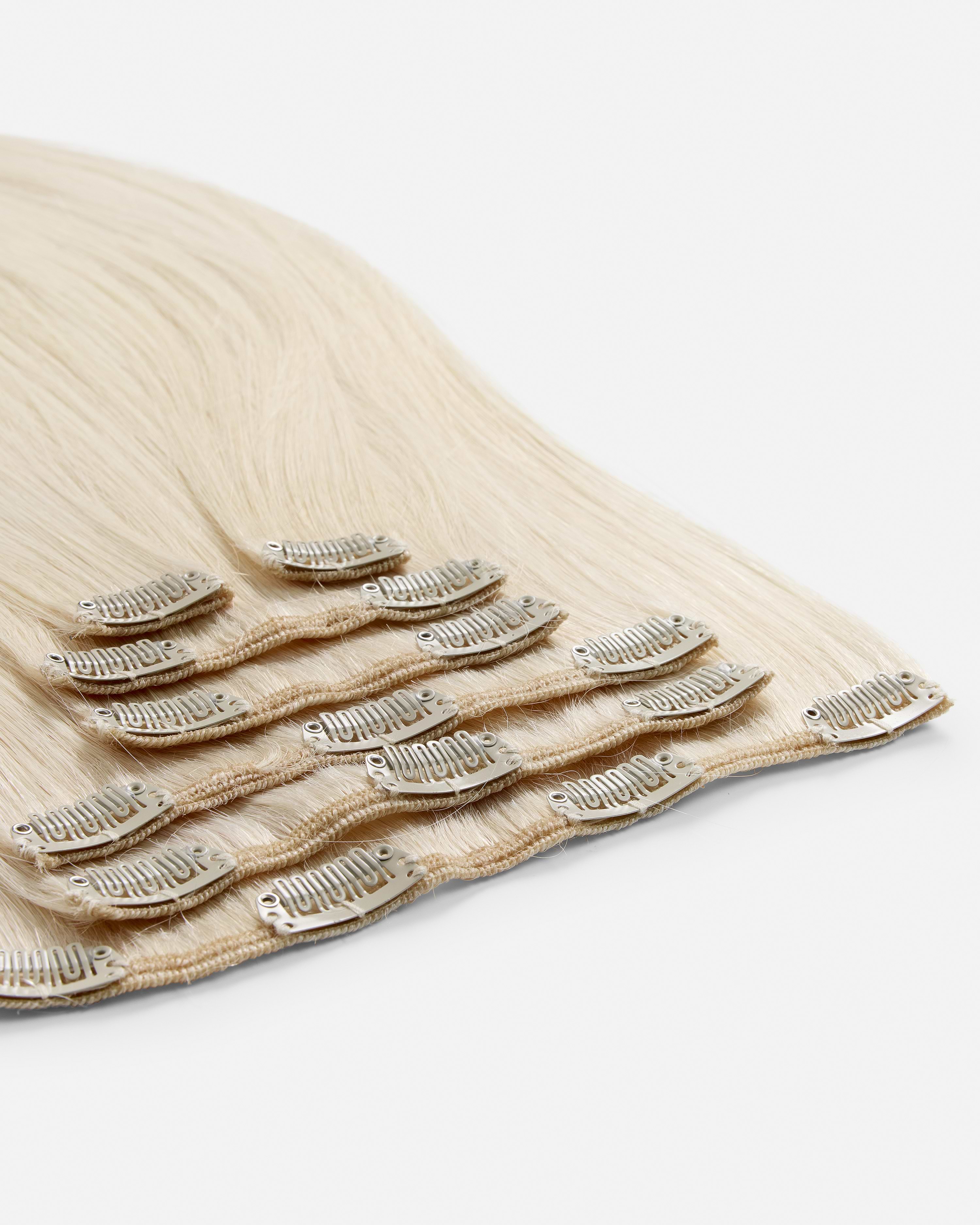 Classic Clip-ins 30 cm - Straight - Classic Clip-ins - Medium Volume - 7 Pieces - Platinum Blonde - Rapunzel of Sweden - Image 2