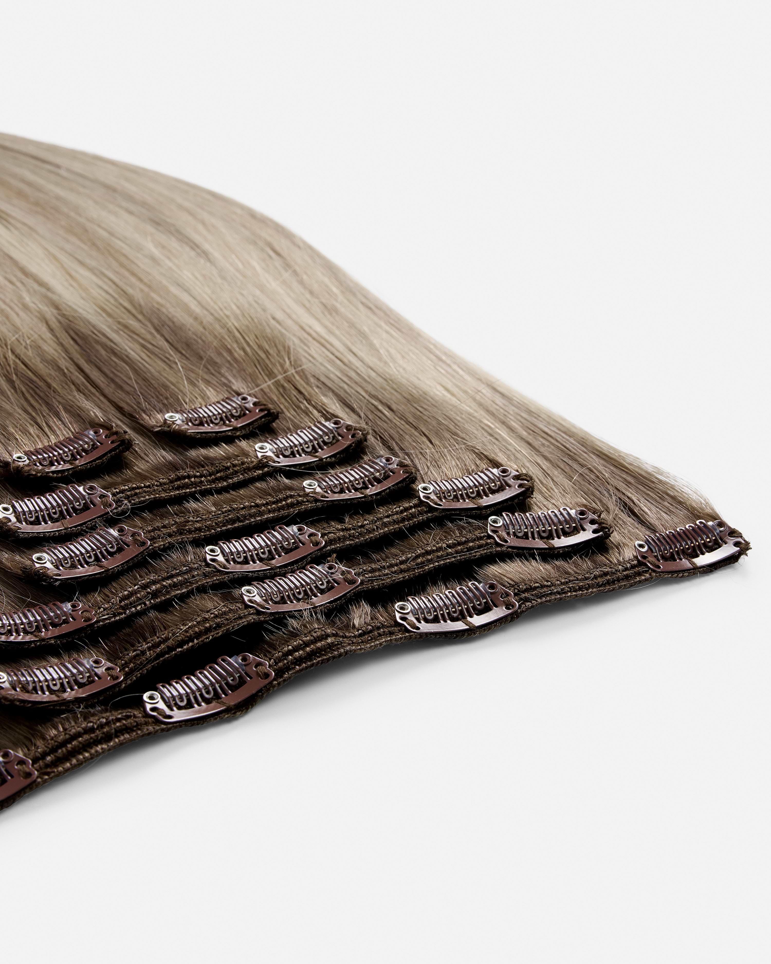 Classic Clip-ins 30 cm - Straight - Classic Clip-ins - Medium Volume - 7 Pieces - Dark Ashy Blonde Balayage - Rapunzel of Sweden - Image 2