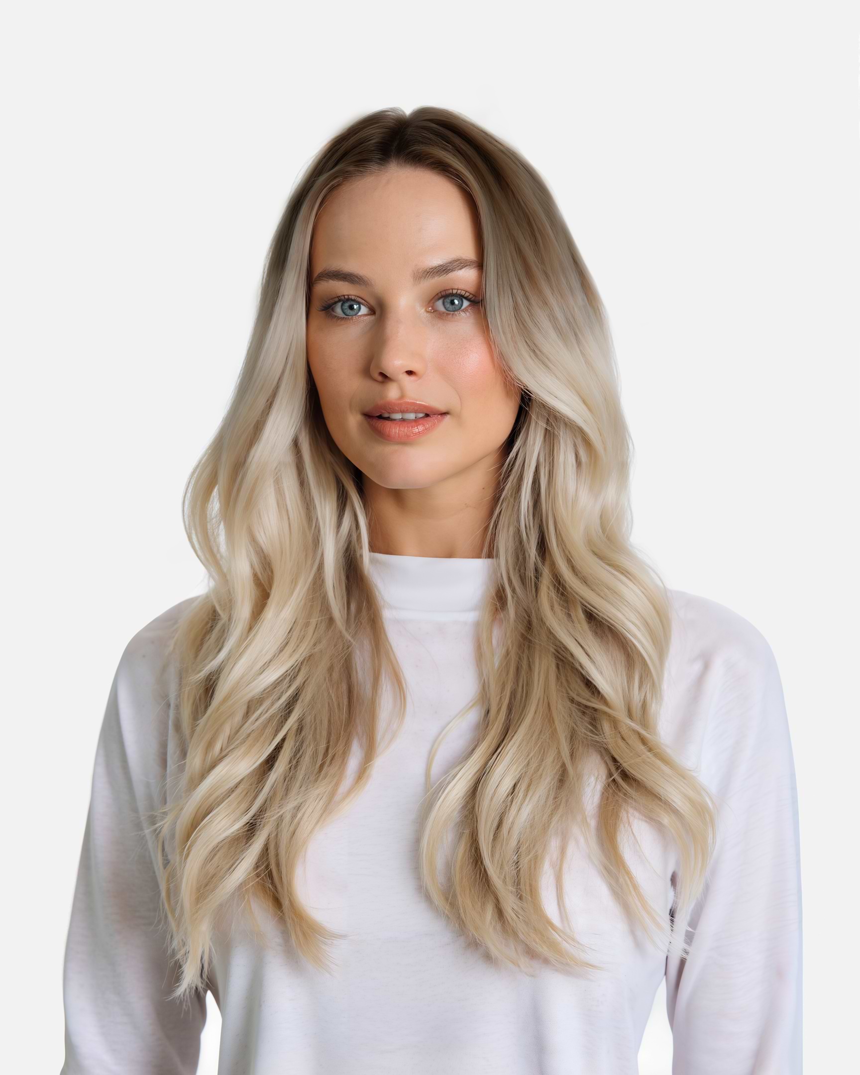 Classic Clip-ins 50 cm - Straight - Classic Clip-ins - Medium Volume - 7 Pieces - Dark Cool Blonde ColorMelt - Rapunzel of Sweden - Image 2