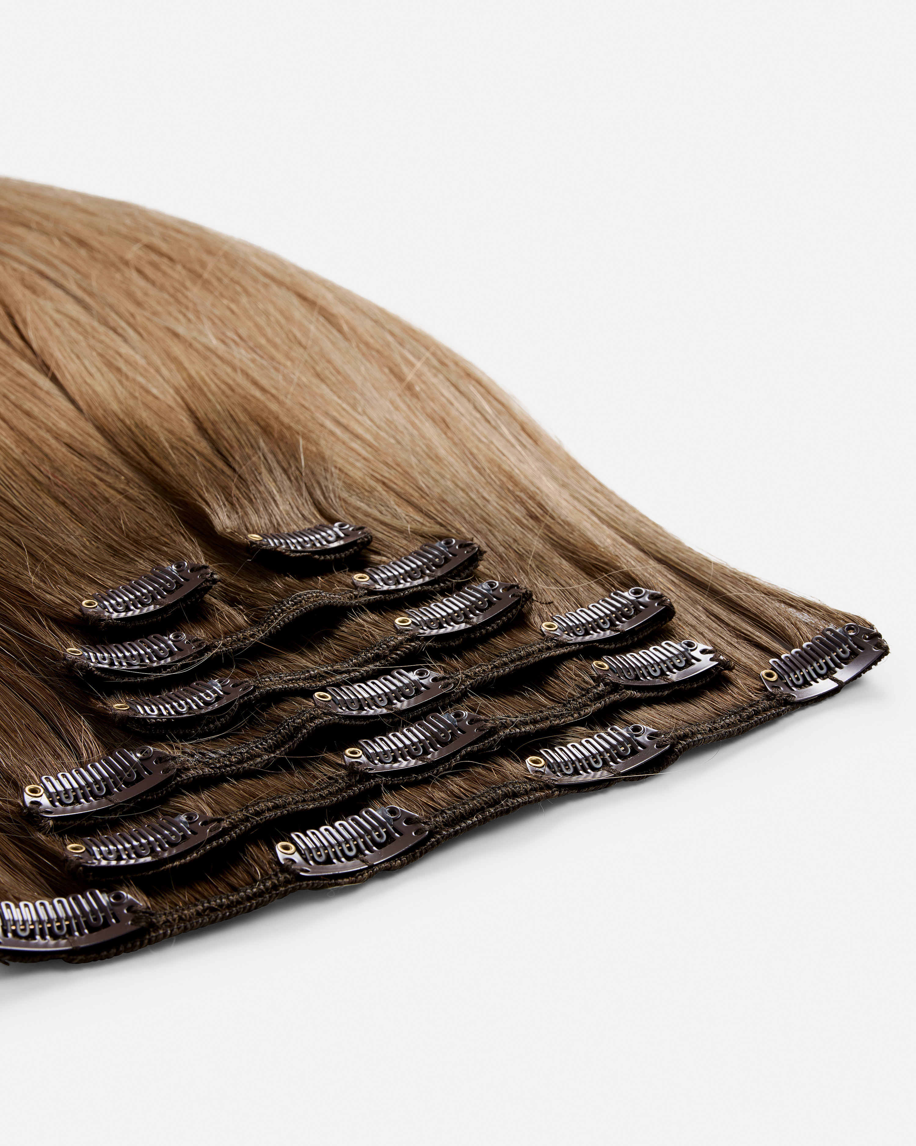 Classic Clip-ins 50 cm - Straight - Classic Clip-ins - Medium Volume - 7 Pieces - Natural Brown ColorMelt - Rapunzel of Sweden - Image 2