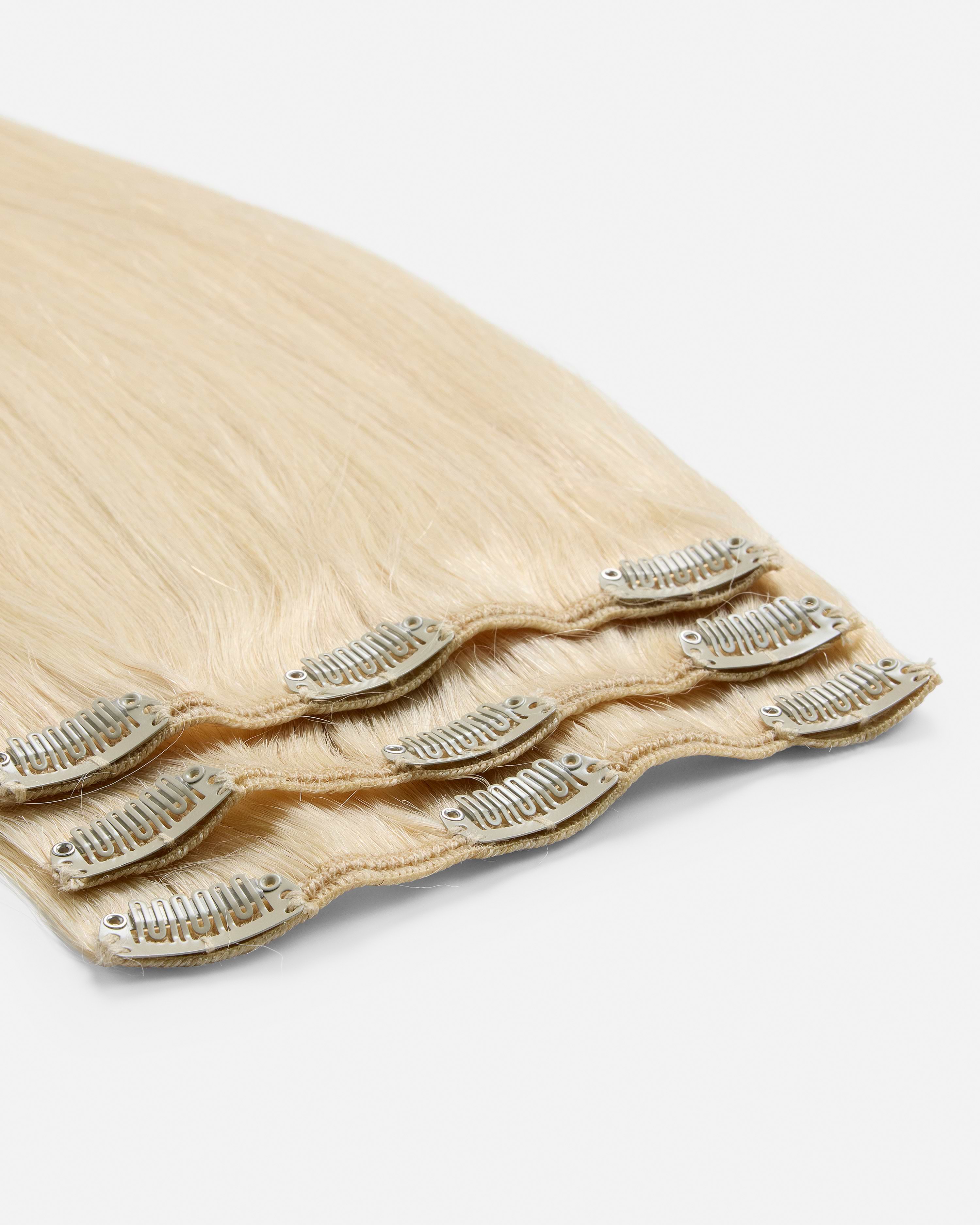 Classic Clip-ins 40 cm - Straight - Classic Clip-ins - Light Volume - 3 Pieces - Light Blonde - Rapunzel of Sweden - Image 4