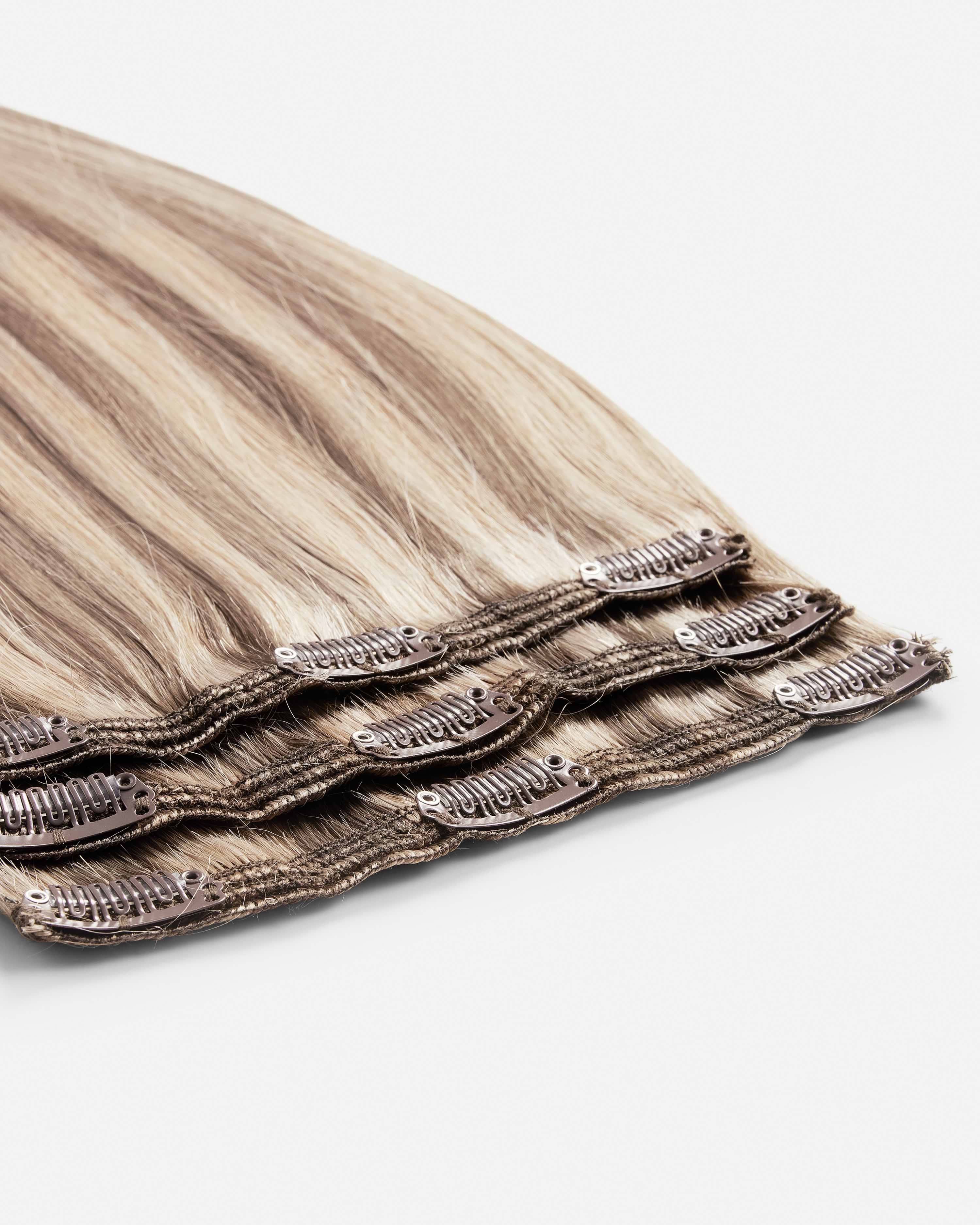 Classic Clip-ins 40 cm - Straight - Classic Clip-ins - Light Volume - 3 Pieces - Natural Ash Blonde Mix - Rapunzel of Sweden - Image 4