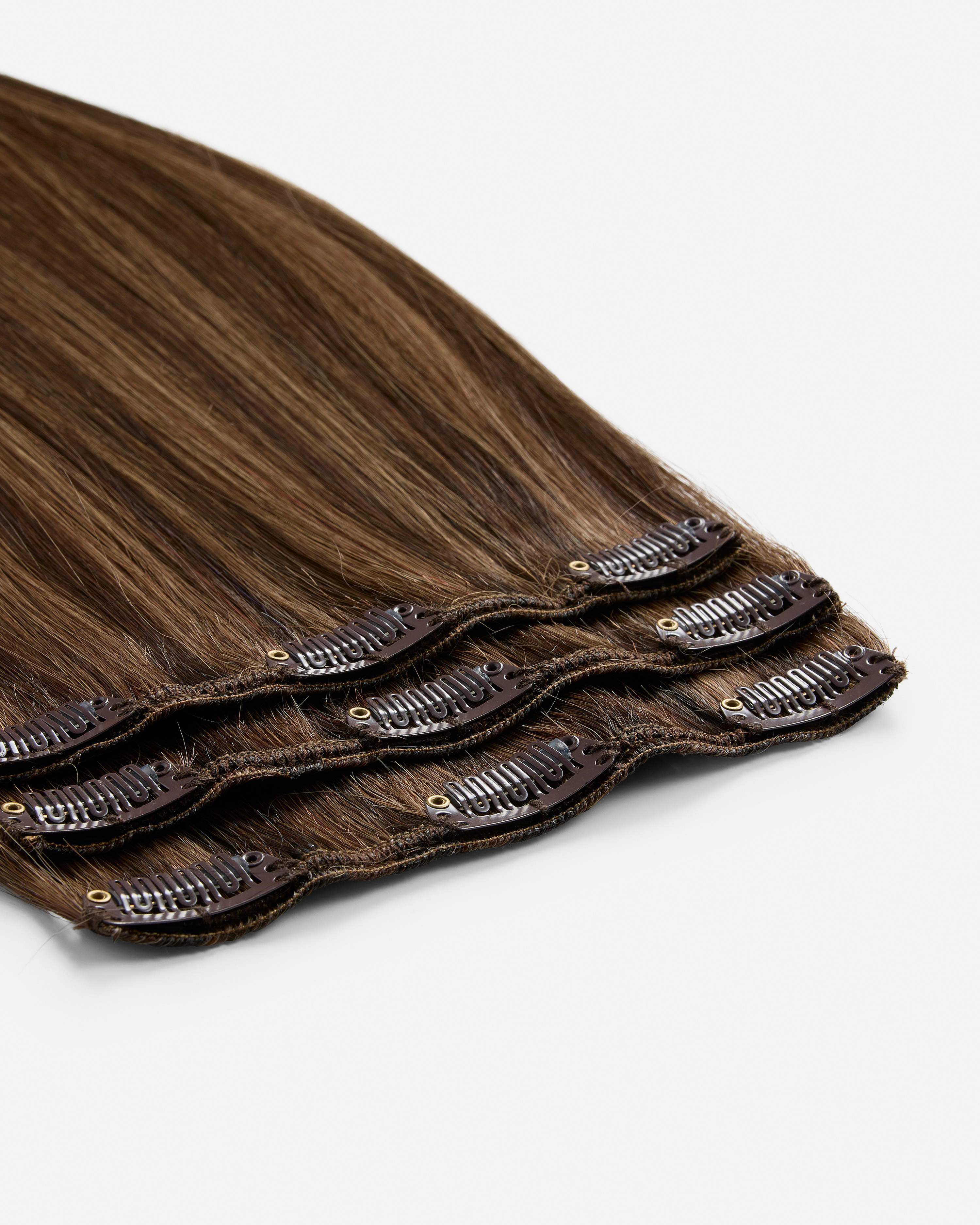 Classic Clip-ins 40 cm - Straight - Classic Clip-ins - Light Volume - 3 Pieces - Chocolate Mix - Rapunzel of Sweden - Image 4