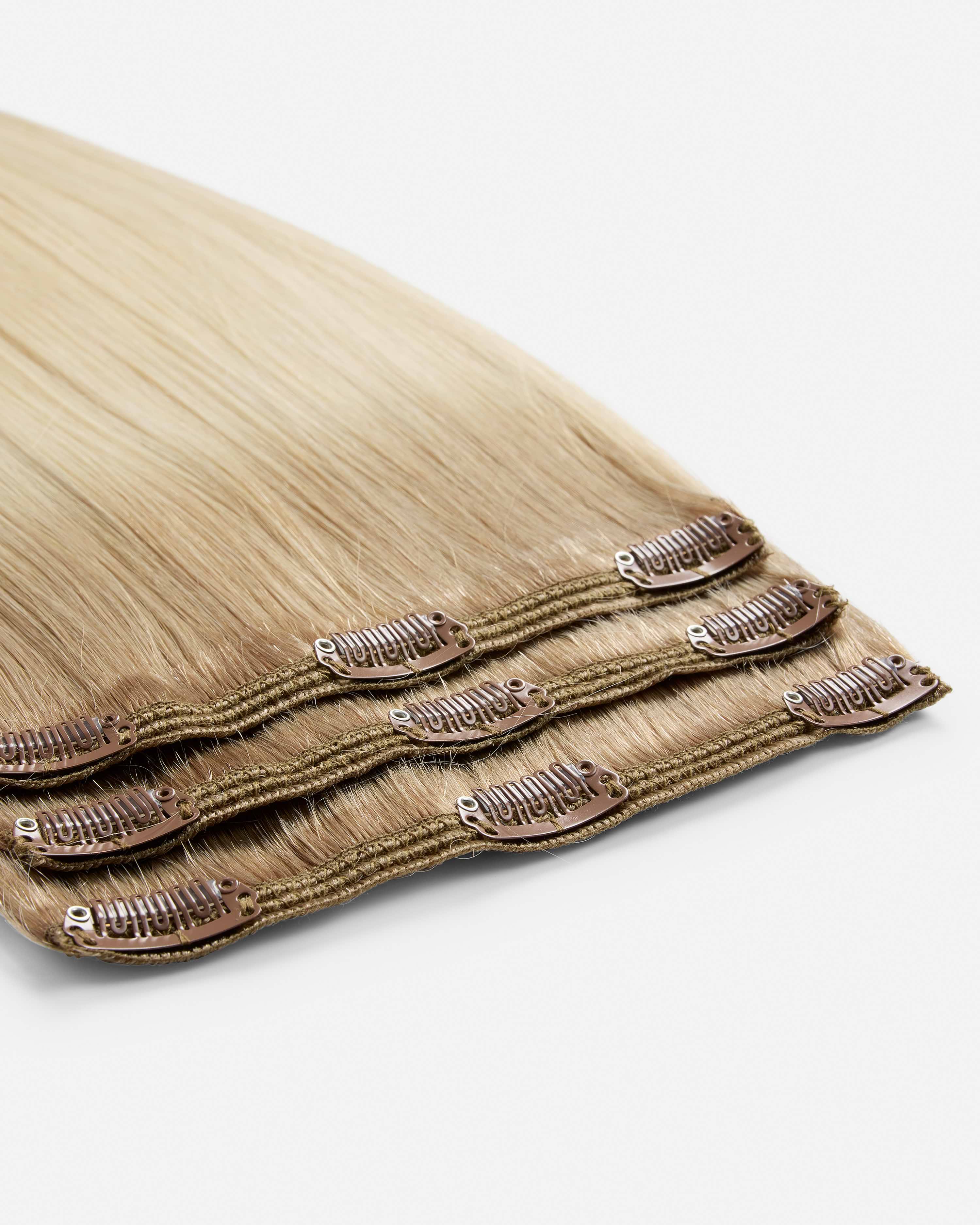 Classic Clip-ins 40 cm - Straight - Classic Clip-ins - Light Volume - 3 Pieces - Cool Platinum Blonde Balayage - Rapunzel of Sweden - Image 4