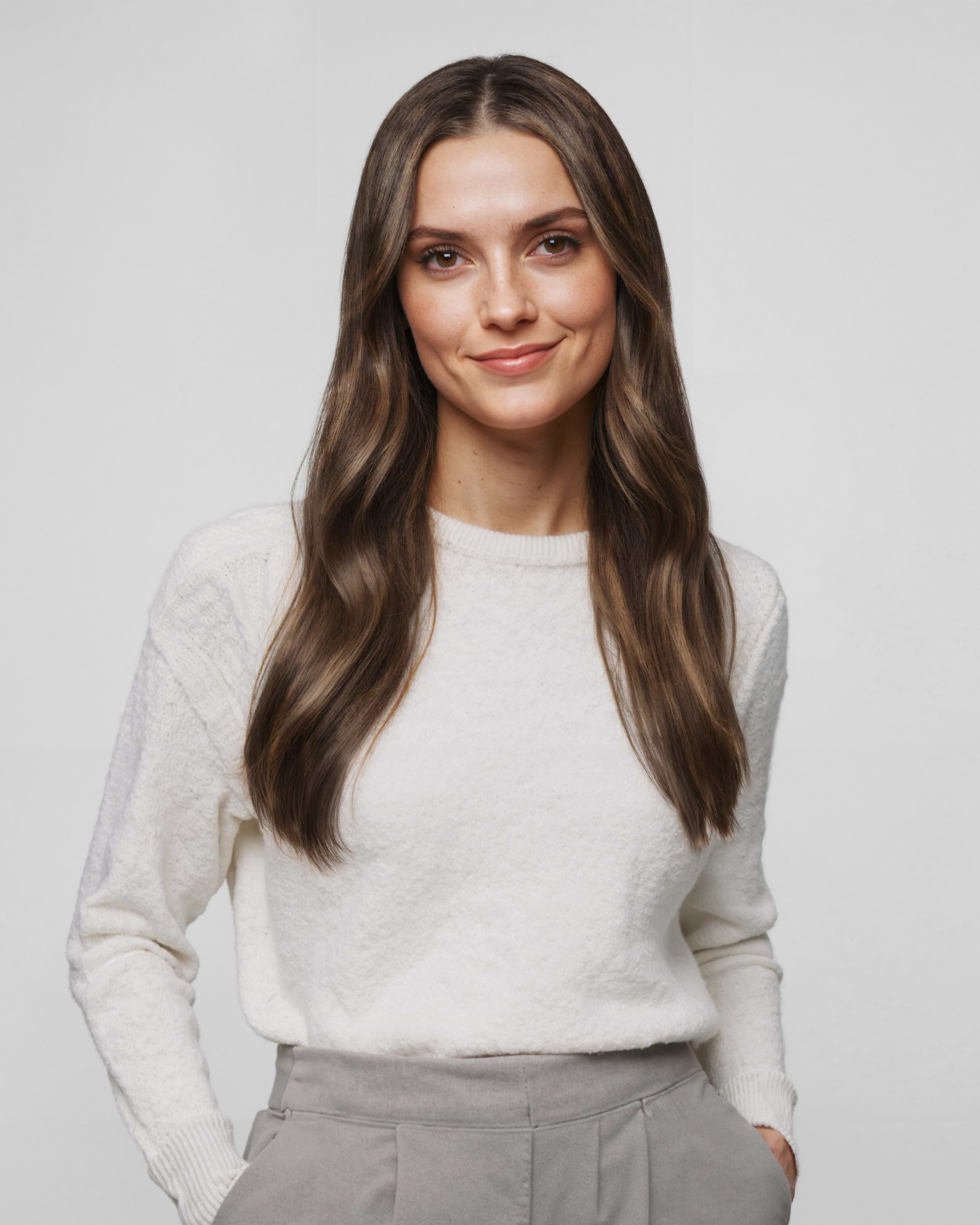Classic Clip-ins 50 cm - Straight - Classic Clip-ins - Light Volume - 3 Pieces - Hazelnut Caramel Balayage - Rapunzel of Sweden - Image 2