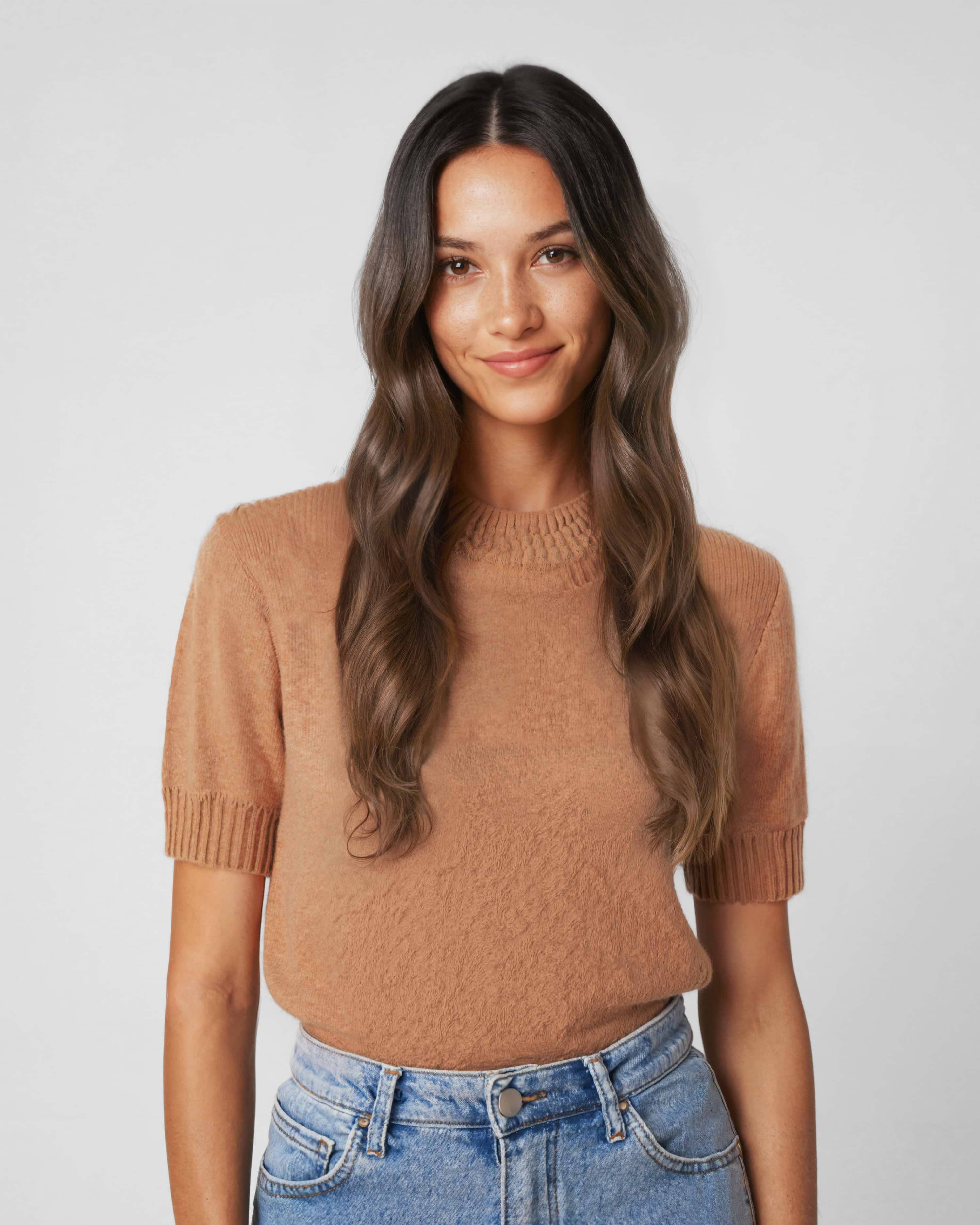 Classic Clip-ins 50 cm - Straight - Classic Clip-ins - Light Volume - 3 Pieces - Deep Brown ColorMelt - Rapunzel of Sweden - Image 2