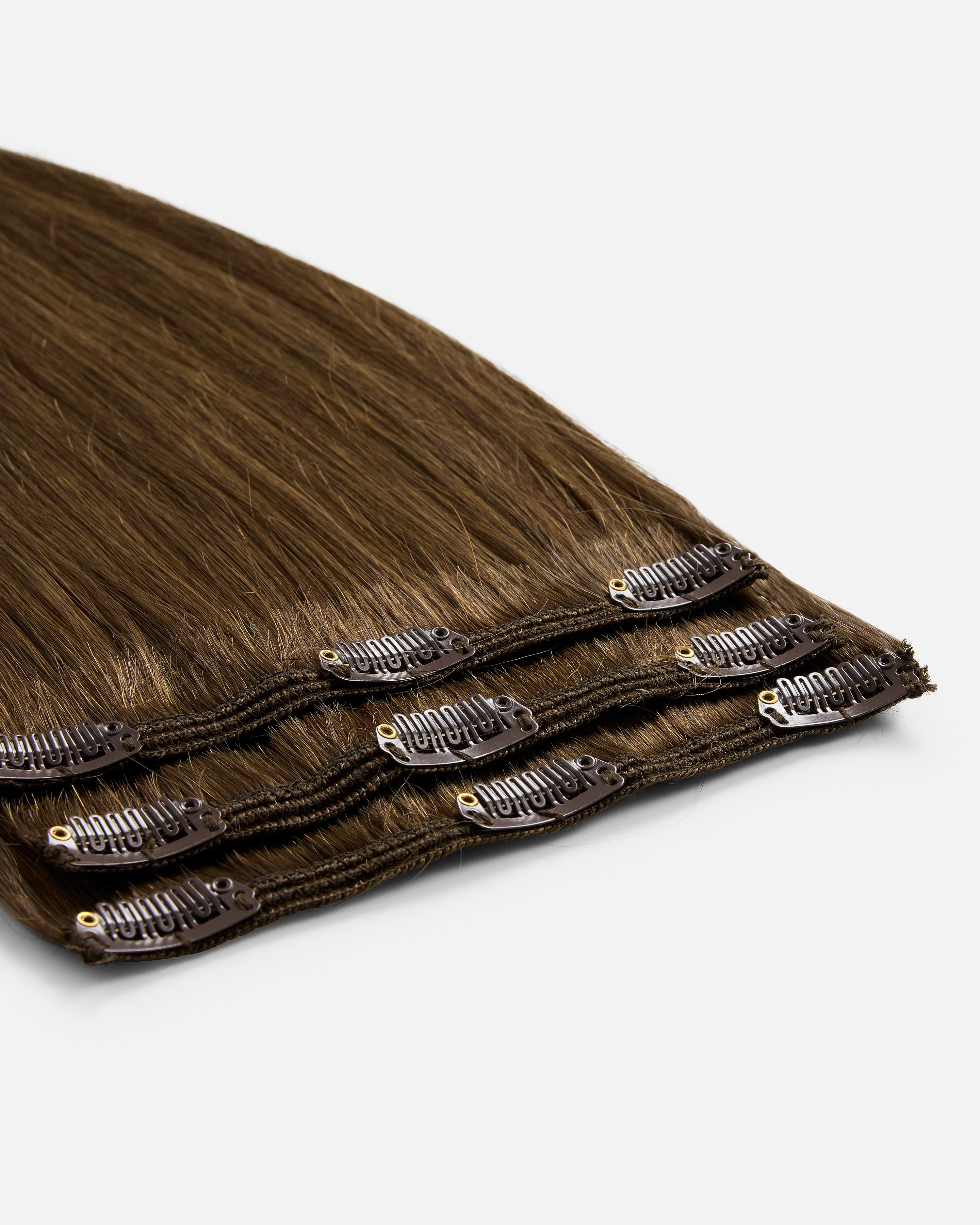 Classic Clip-ins 50 cm - Straight - Classic Clip-ins - Light Volume - 3 Pieces - Brown - Rapunzel of Sweden - Image 4