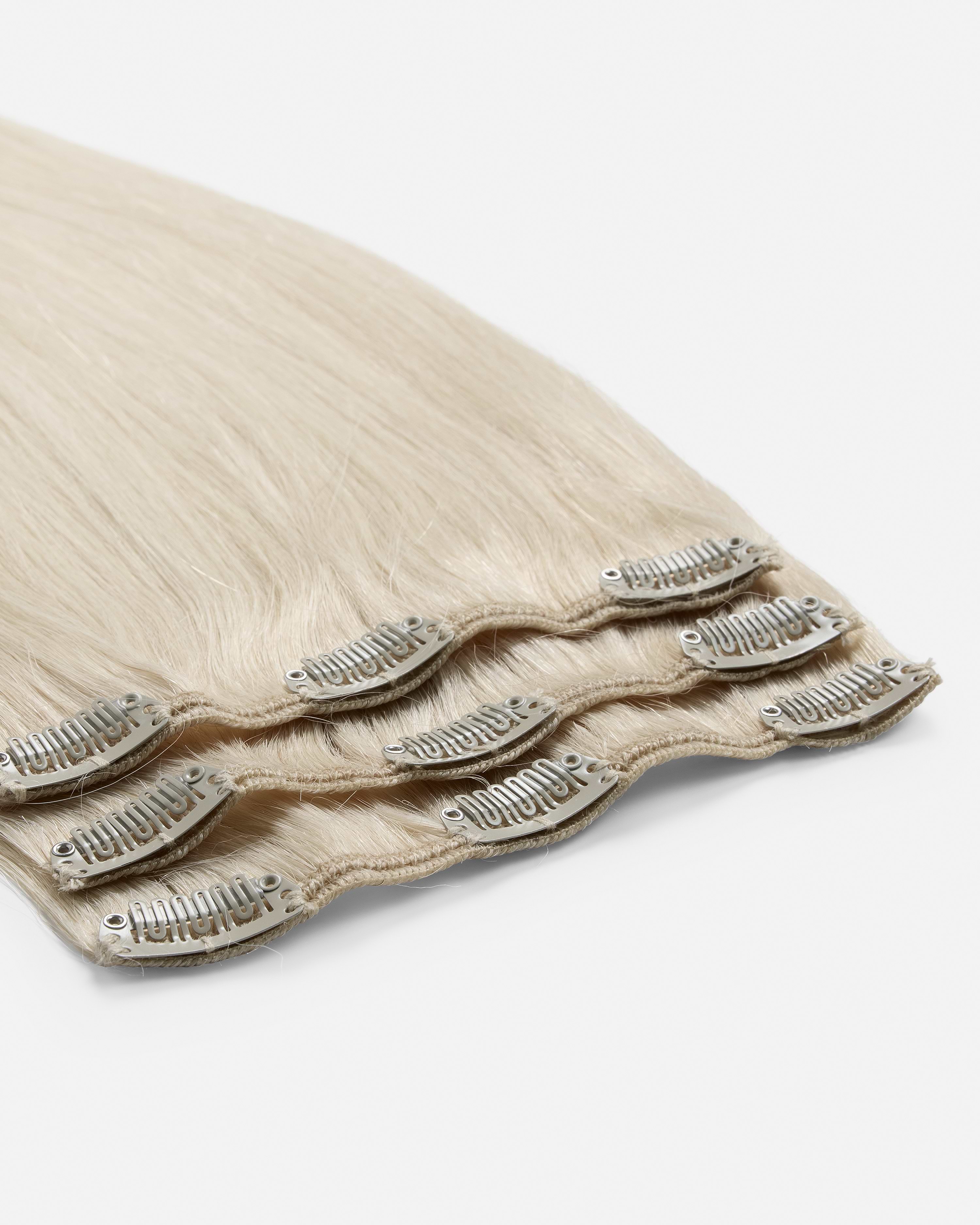 Classic Clip-ins 30 cm - Straight - Classic Clip-ins - Light Volume - 3 Pieces - Light Grey - Rapunzel of Sweden - Image 4