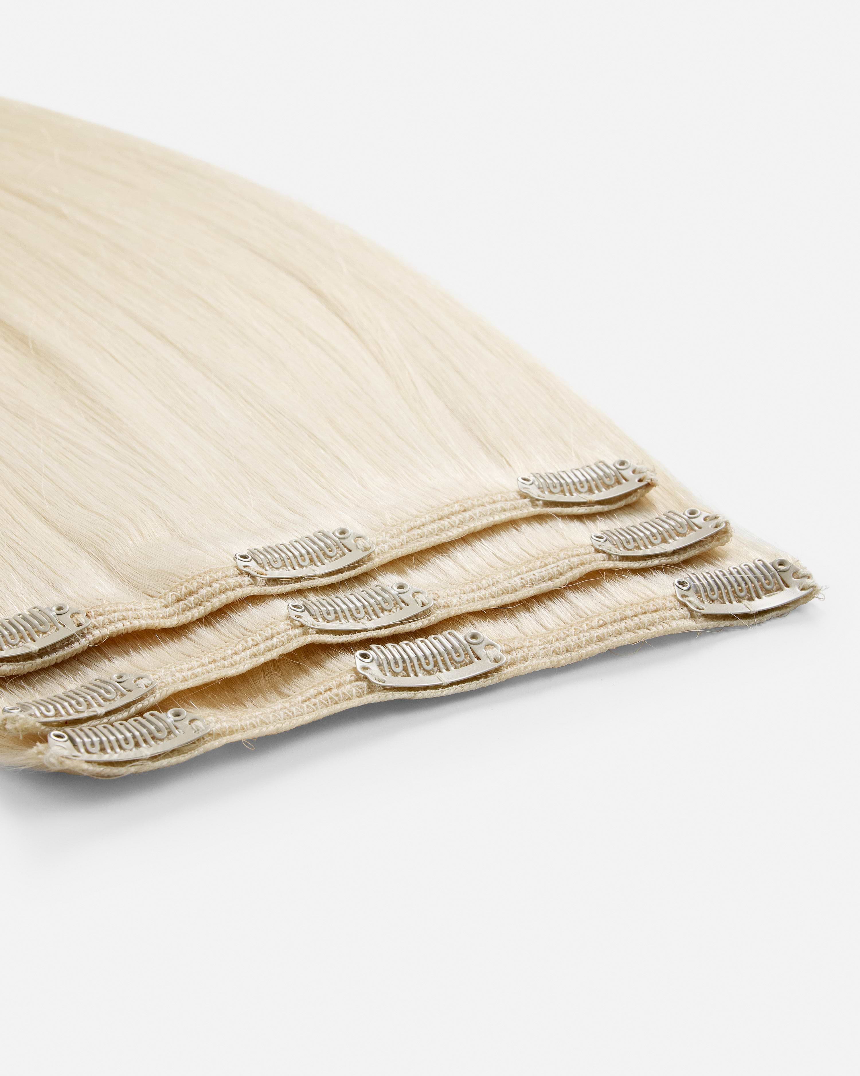Classic Clip-ins 30 cm - Straight - Classic Clip-ins - Light Volume - 3 Pieces - Platinum Blonde - Rapunzel of Sweden - Image 4