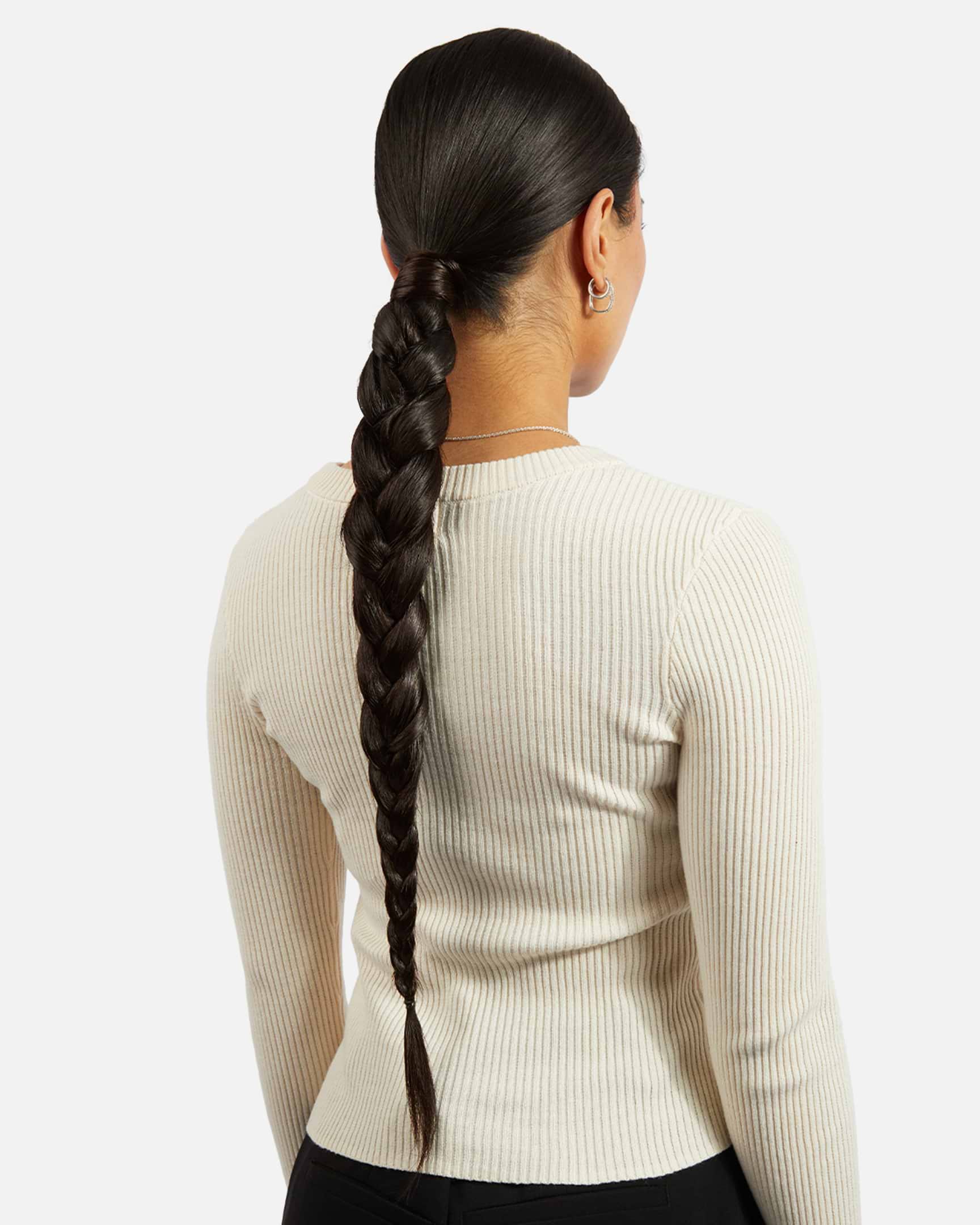 Braid 55 cm - Straight - Hair Tie - Black Brown - Rapunzel of Sweden - Image 3