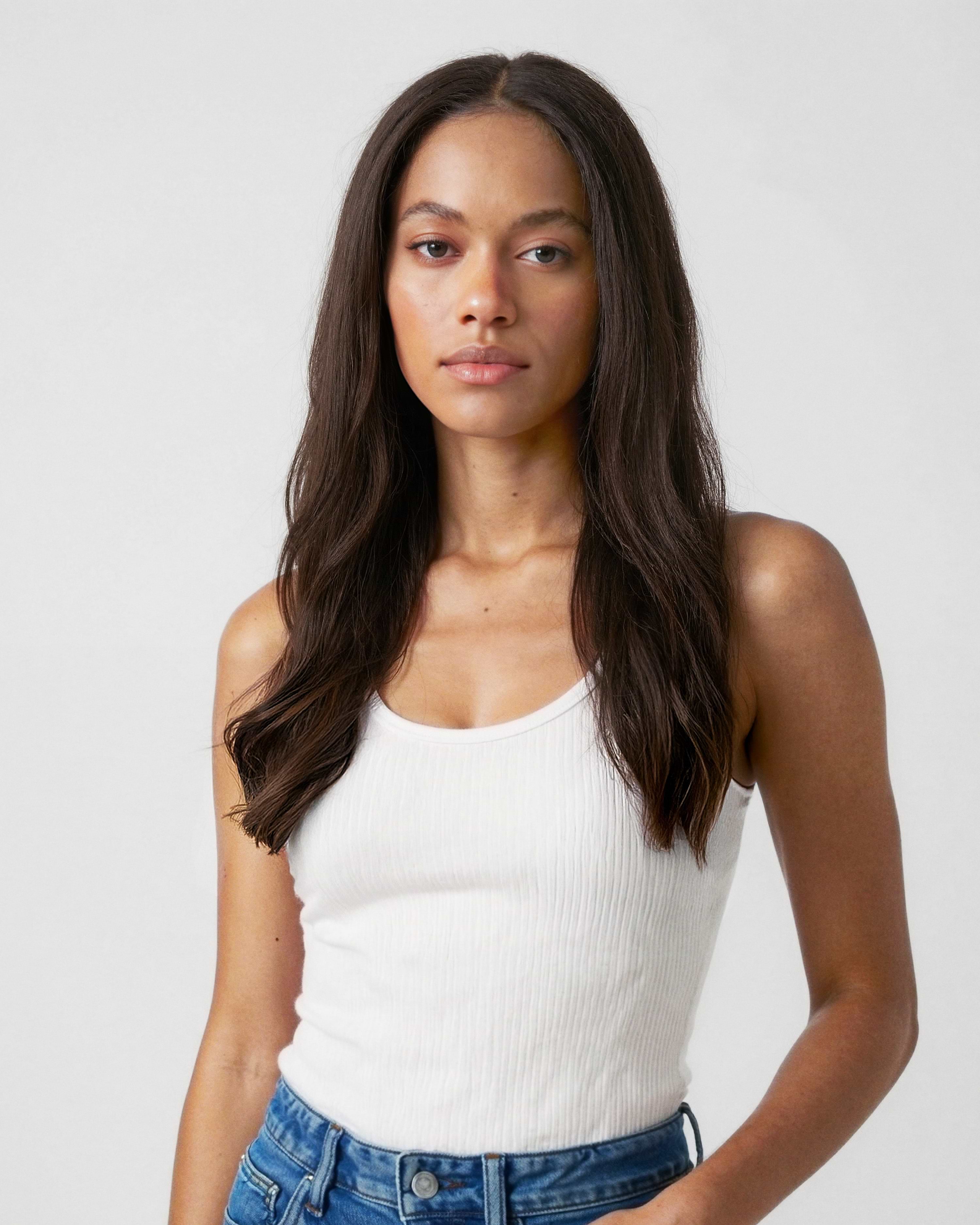 Halo Hairband 40 cm - Straight - Invisible Halo Hairband Clip-ins - Light Volume - Chocolate Brown - Rapunzel of Sweden - Image 2