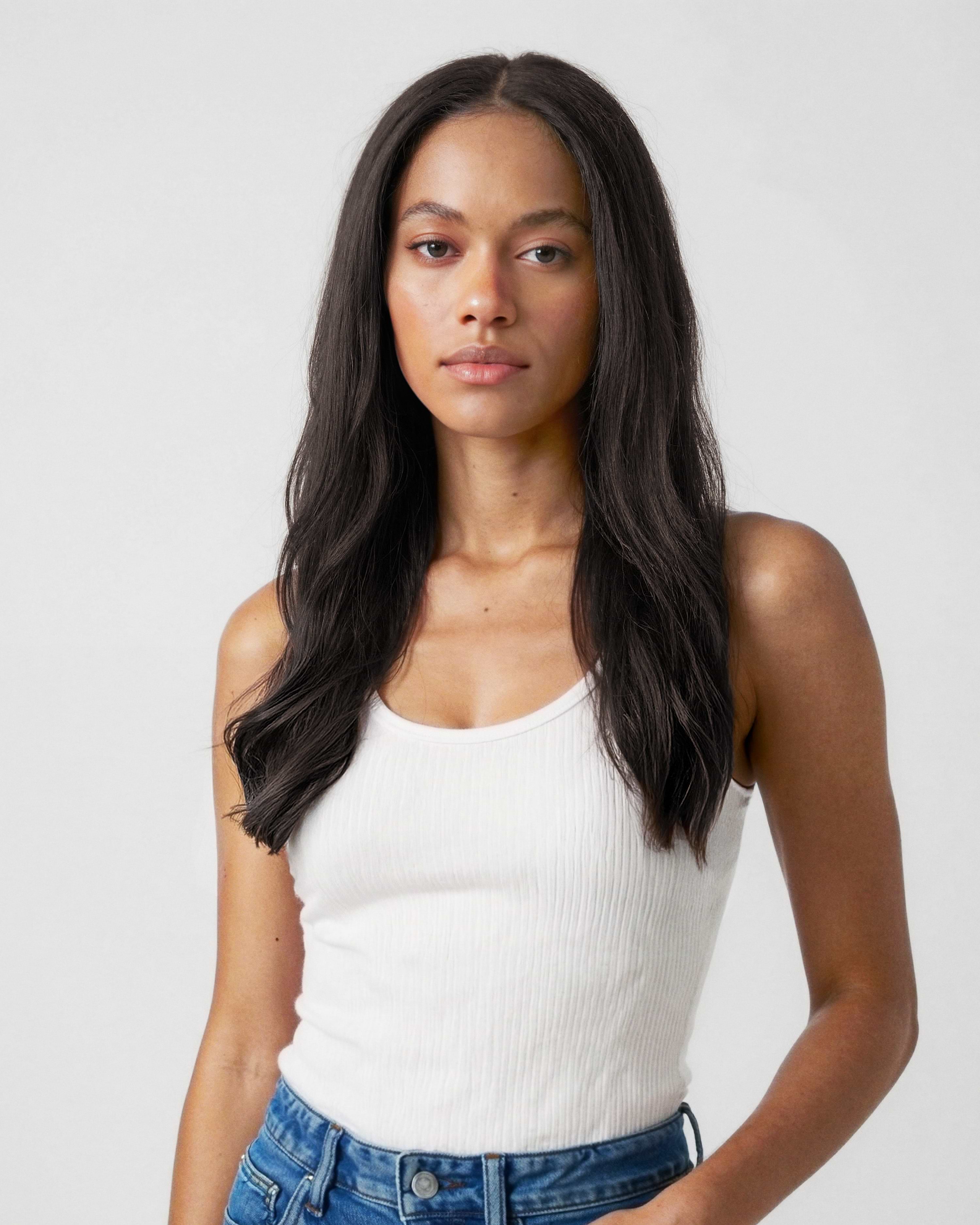 Halo Hairband 40 cm - Straight - Invisible Halo Hairband Clip-ins - Light Volume - Black Brown - Rapunzel of Sweden - Image 2