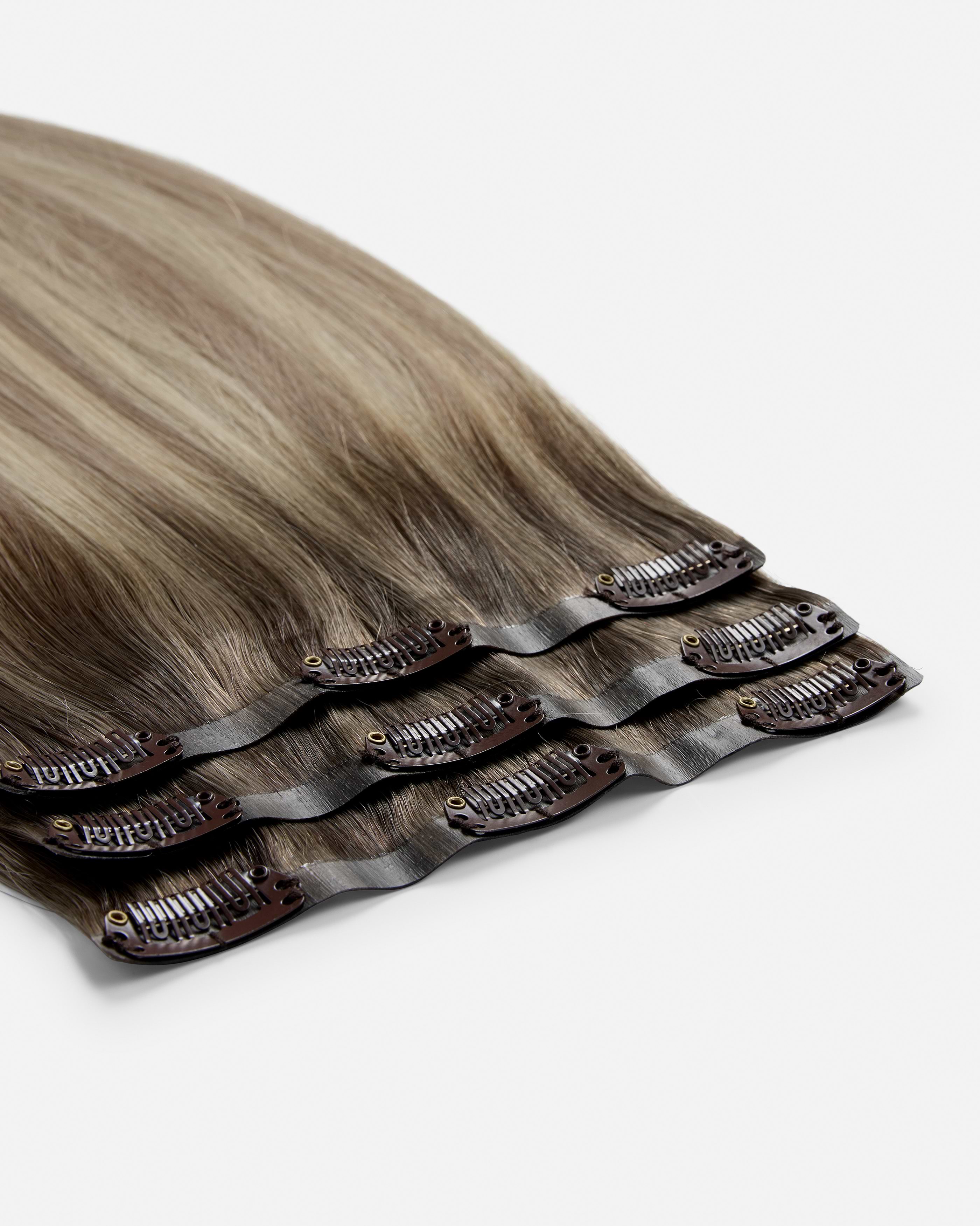 Invisible Clip-ins 40 cm - Straight - Invisible Clip-ins - Light Volume - 3 Pieces - Dark Ashy Blonde Balayage - Rapunzel of Sweden - Image 2