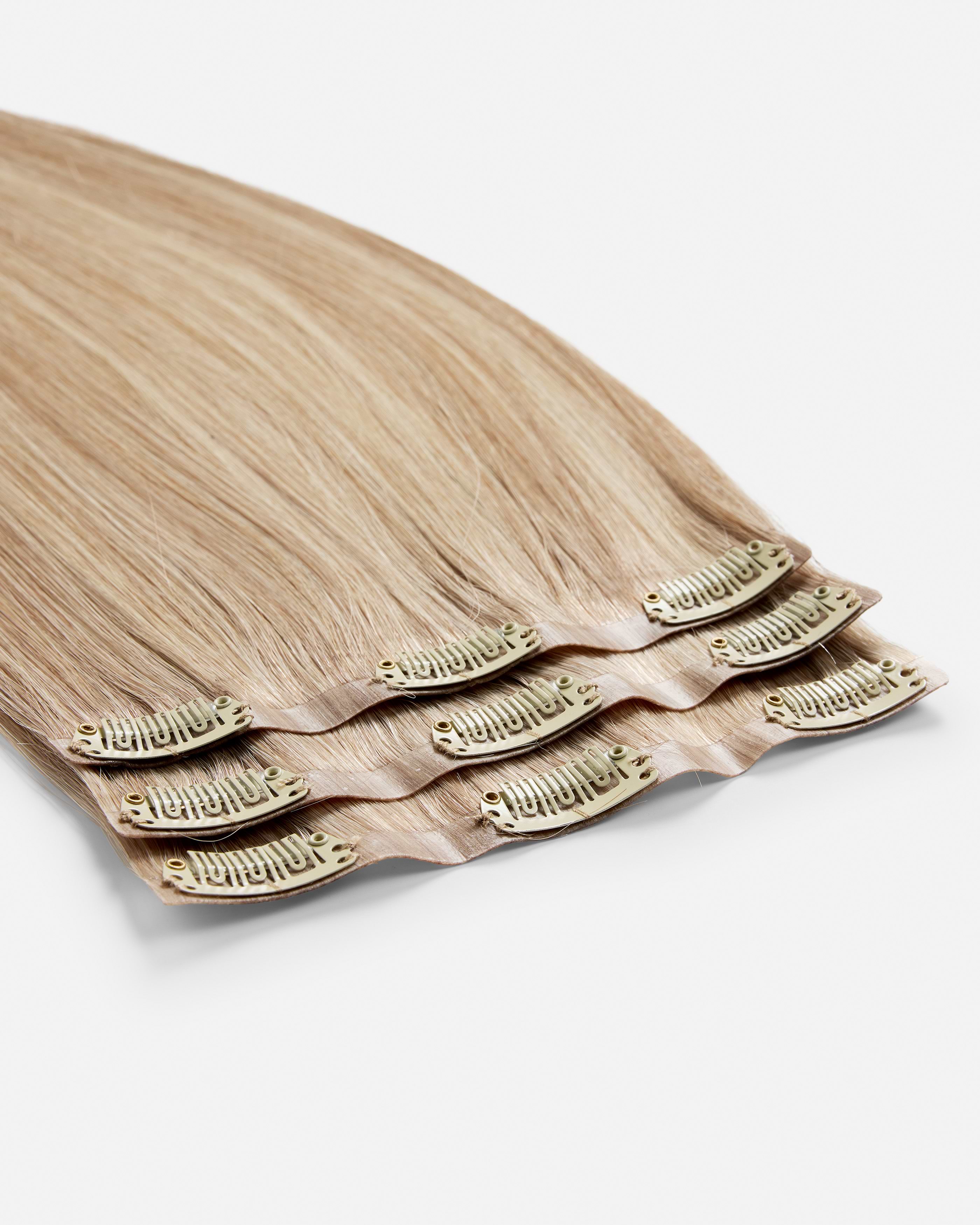 Invisible Clip-ins 40 cm - Straight - Invisible Clip-ins - Light Volume - 3 Pieces - Cendre Ash Blonde Mix - Rapunzel of Sweden - Image 2