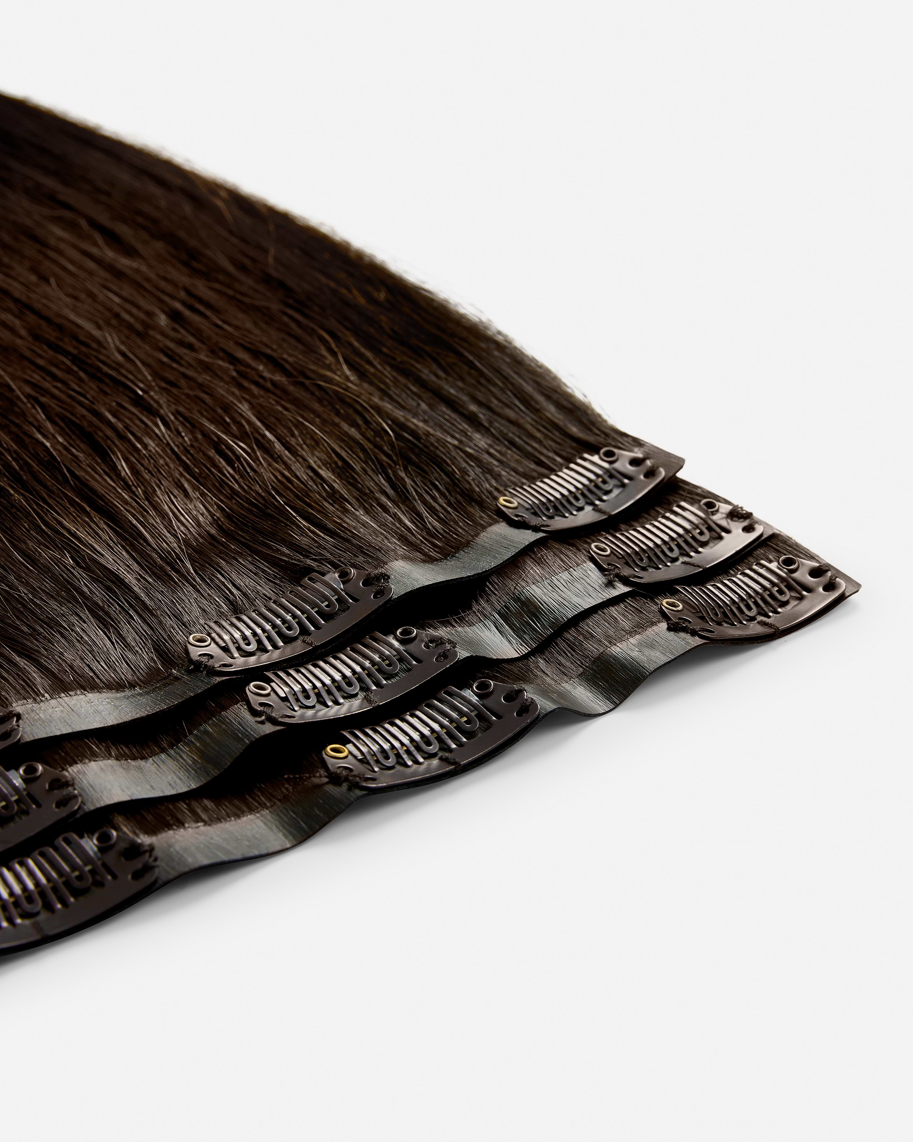Invisible Clip-ins 40 cm - Straight - Invisible Clip-ins - Light Volume - 3 Pieces - Chocolate Brown - Rapunzel of Sweden - Image 2
