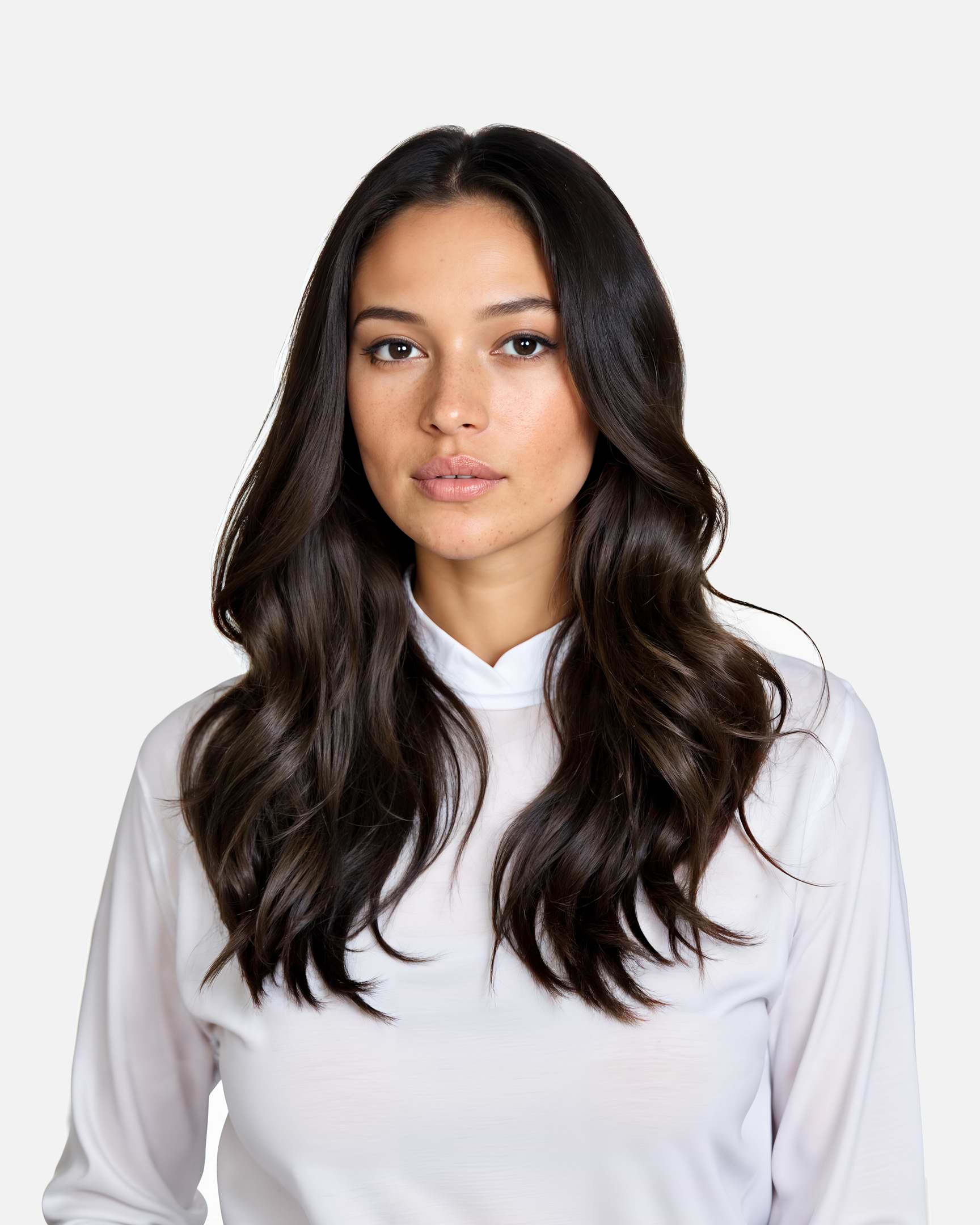 Invisible Clip-ins 40 cm - Straight - Invisible Clip-ins - Medium Volume - 7 Pieces - Black Brown - Rapunzel of Sweden - Image 2