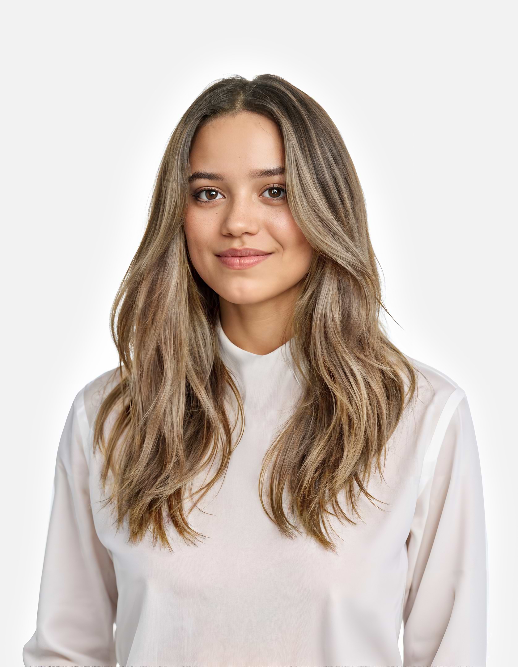 Invisible Clip-ins 40 cm - Straight - Invisible Clip-ins - Medium Volume - 7 Pieces - Brown Ash Blonde Balayage - Rapunzel of Sweden - Image 2